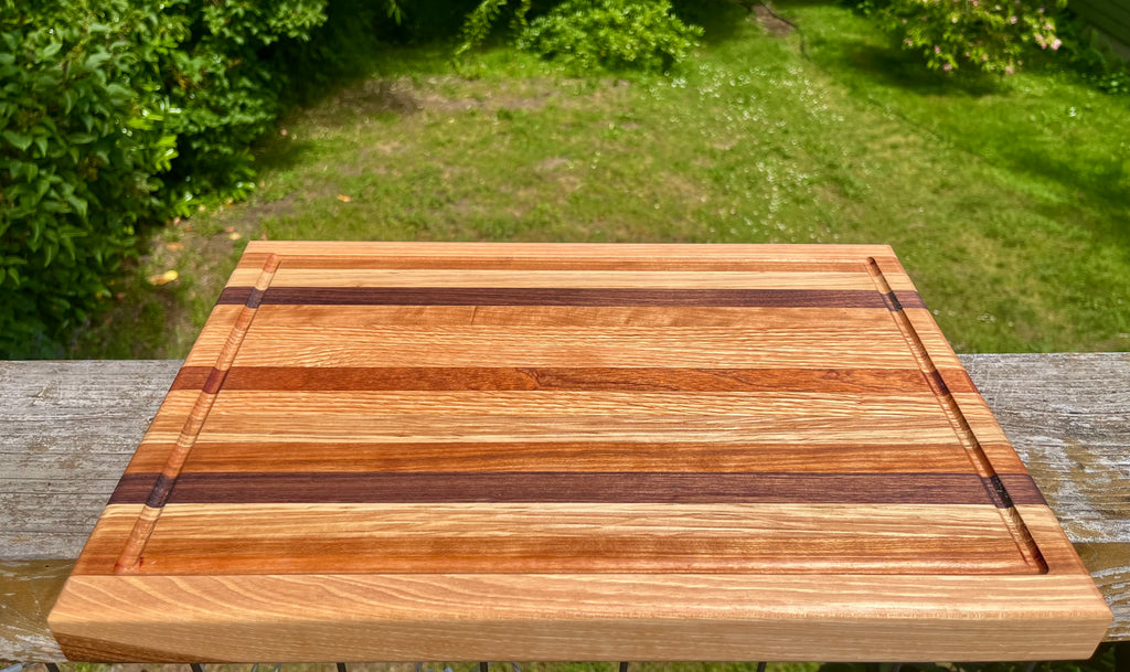 Handcrafted Edge Grain Cutting Board – 1.5” Thick Hardwood Board with Juice Groove