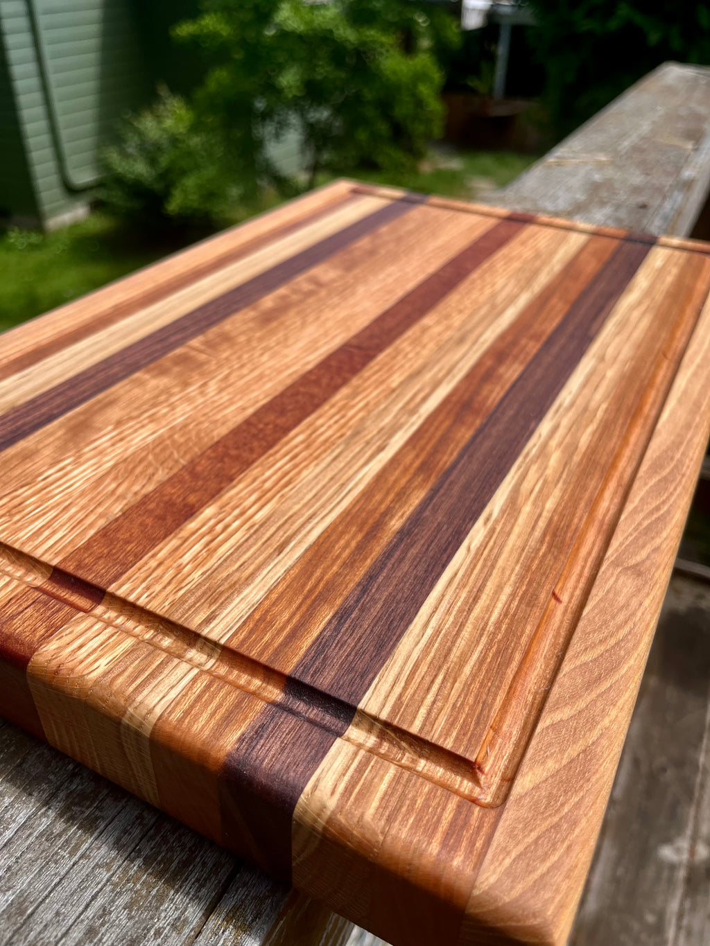 Handcrafted Edge Grain Cutting Board – 1.5” Thick Hardwood Board with Juice Groove