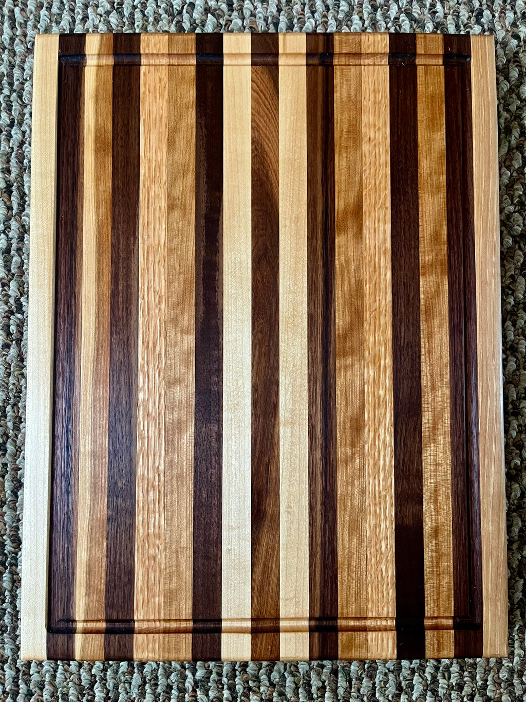 Rustic Hardwood Edge Grain Cutting Board – Handmade Kitchen Prep Board