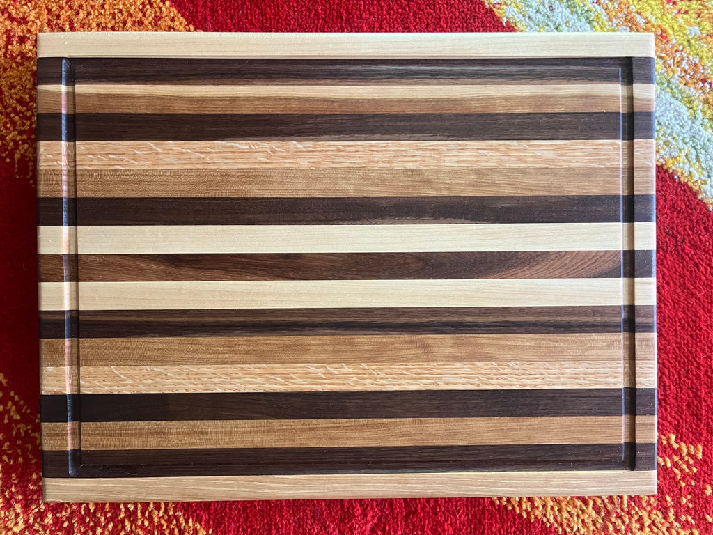 Rustic Hardwood Edge Grain Cutting Board – Handmade Kitchen Prep Board