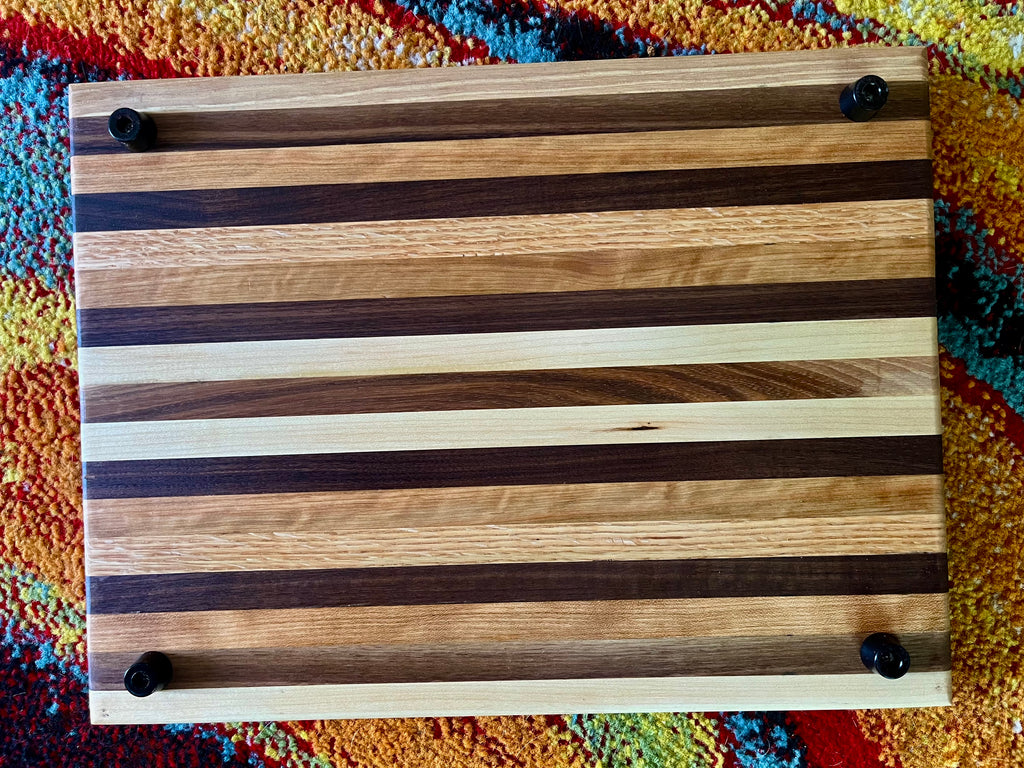 Rustic Hardwood Edge Grain Cutting Board – Handmade Kitchen Prep Board
