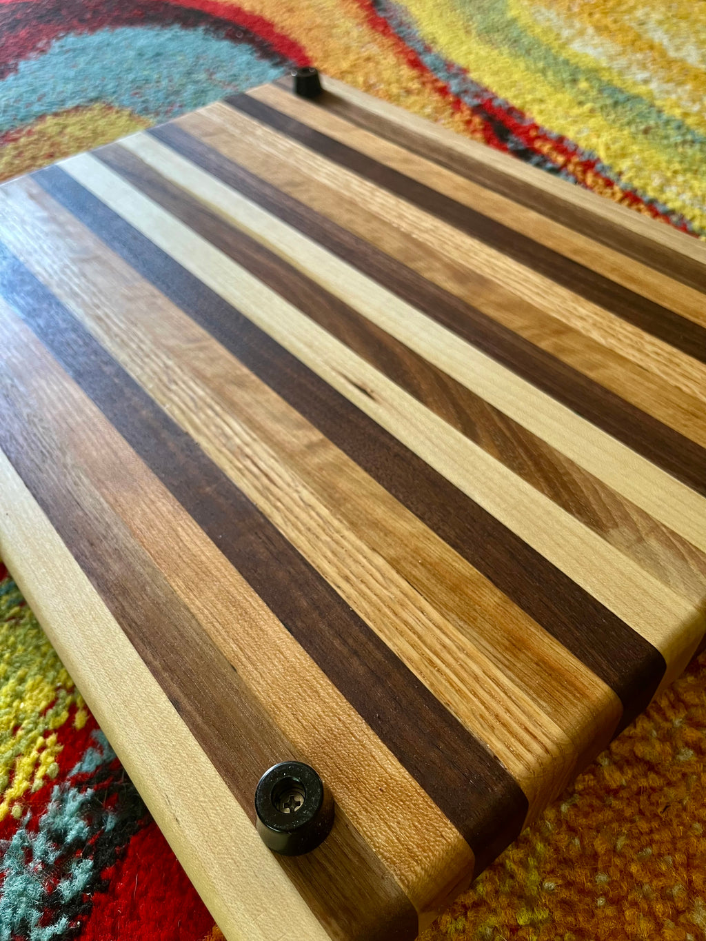 Rustic Hardwood Edge Grain Cutting Board – Handmade Kitchen Prep Board