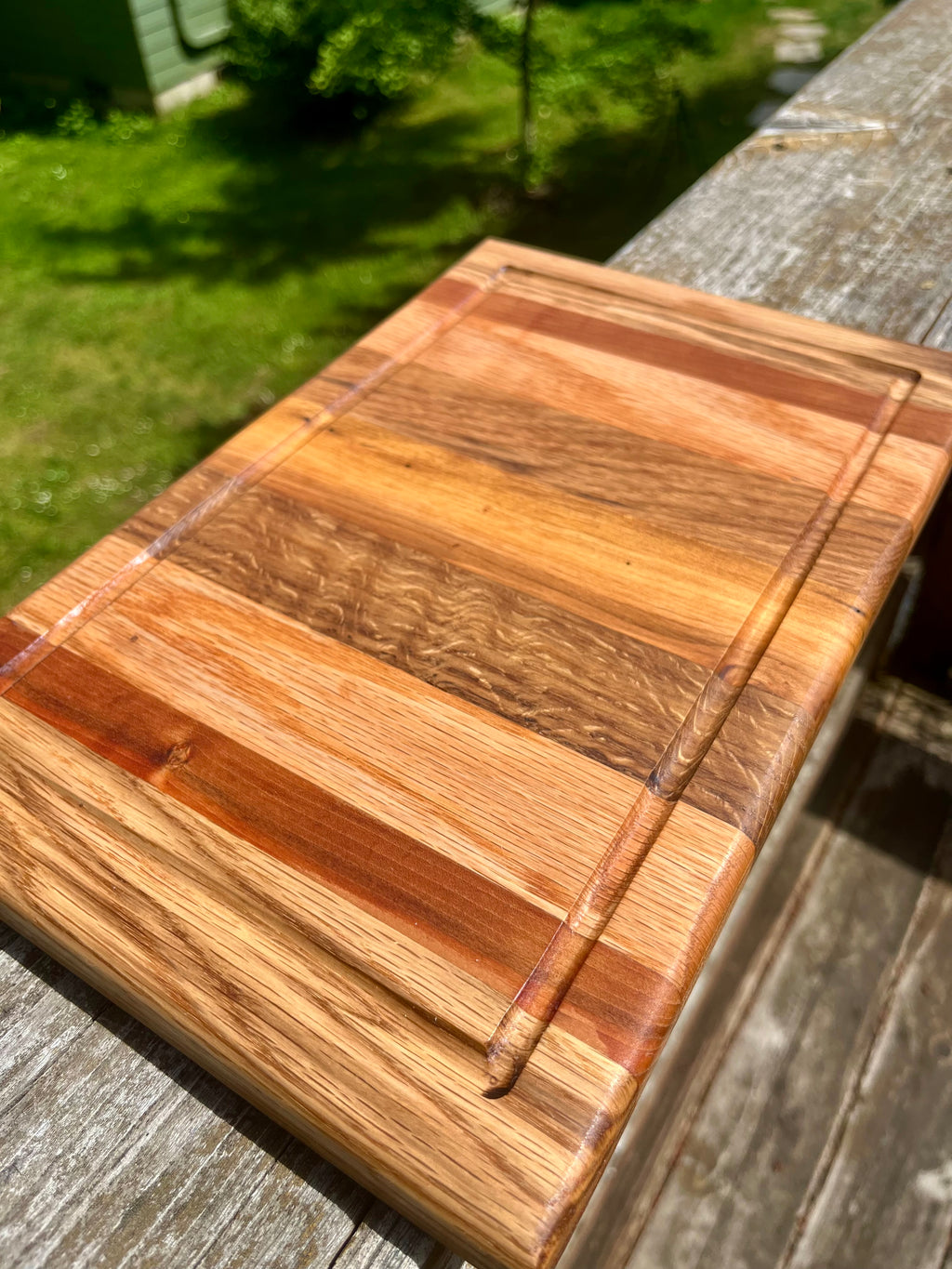 Handmade Face Grain Cutting Board – Hardwood Kitchen Board with Juice Groove
