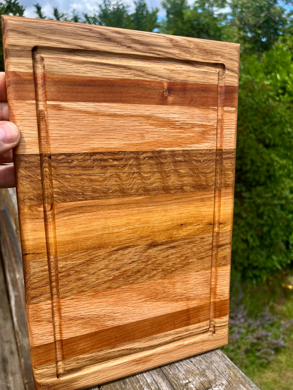 Handmade Face Grain Cutting Board – Hardwood Kitchen Board with Juice Groove