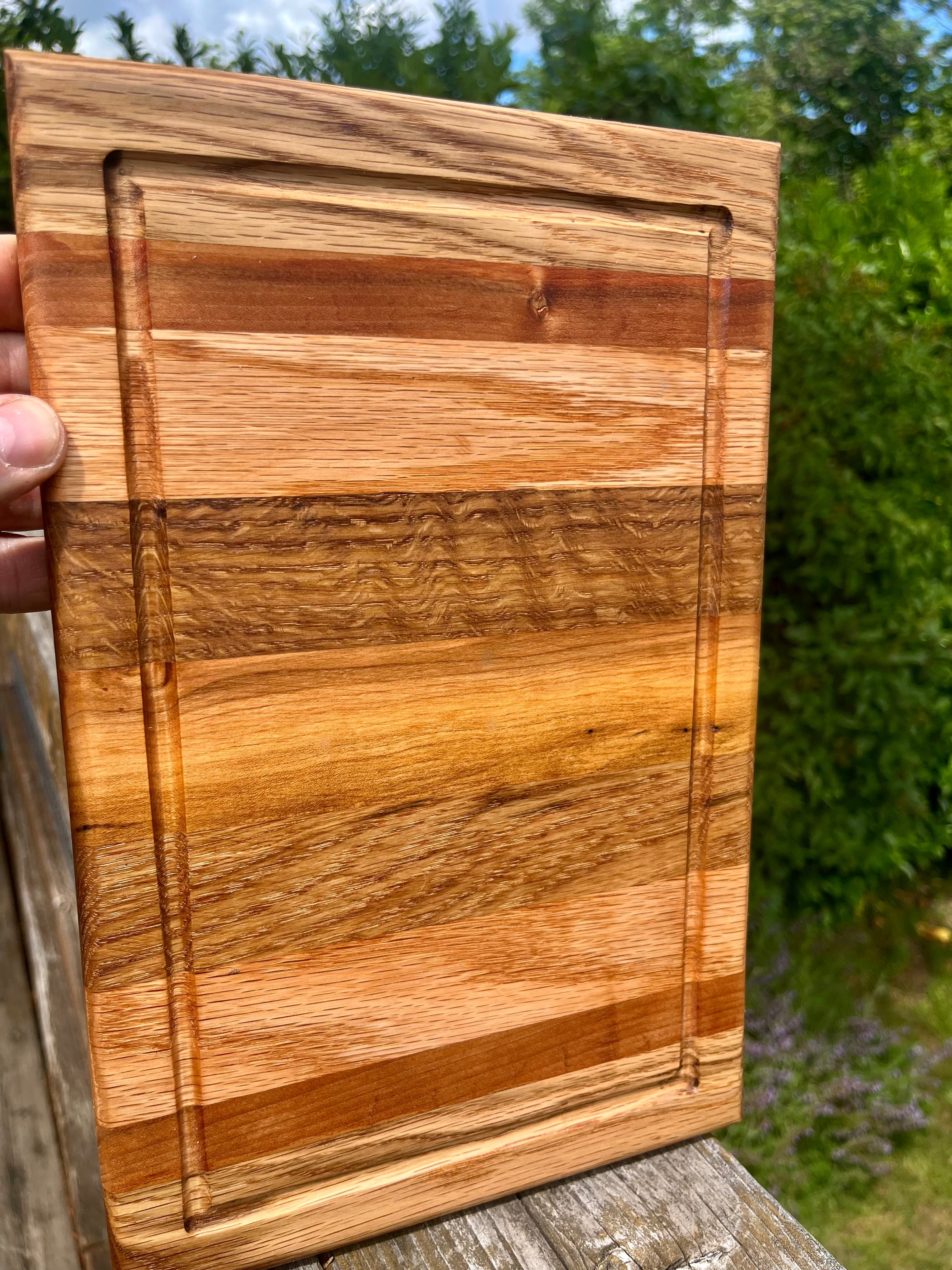 Handmade Face Grain Cutting Board – Hardwood Kitchen Board with Juice Groove