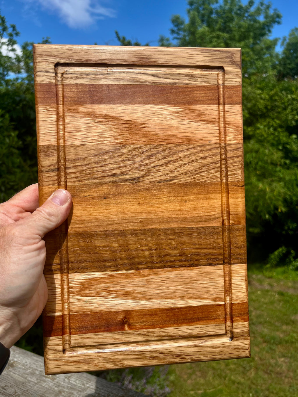 Handmade Face Grain Cutting Board – Hardwood Kitchen Board with Juice Groove