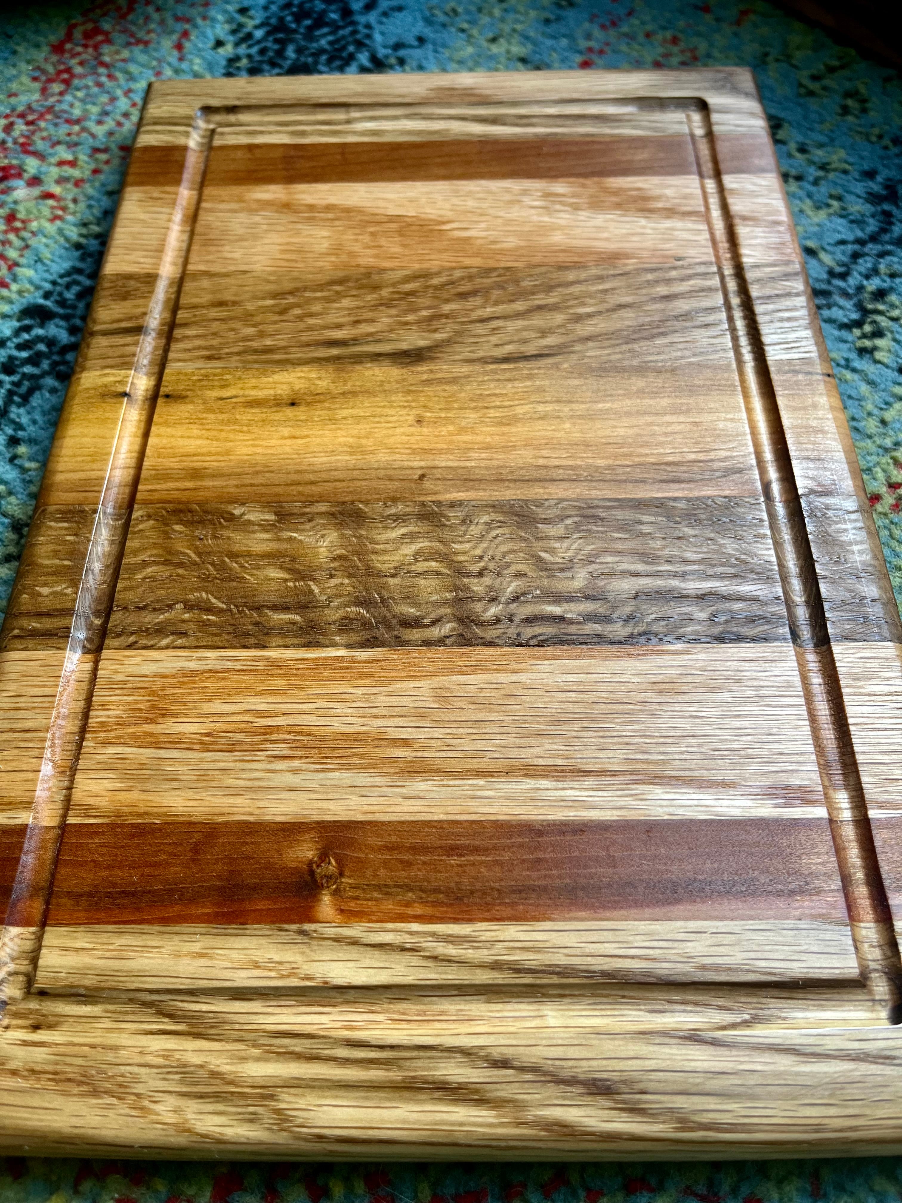 Handmade Face Grain Cutting Board – Hardwood Kitchen Board with Juice Groove