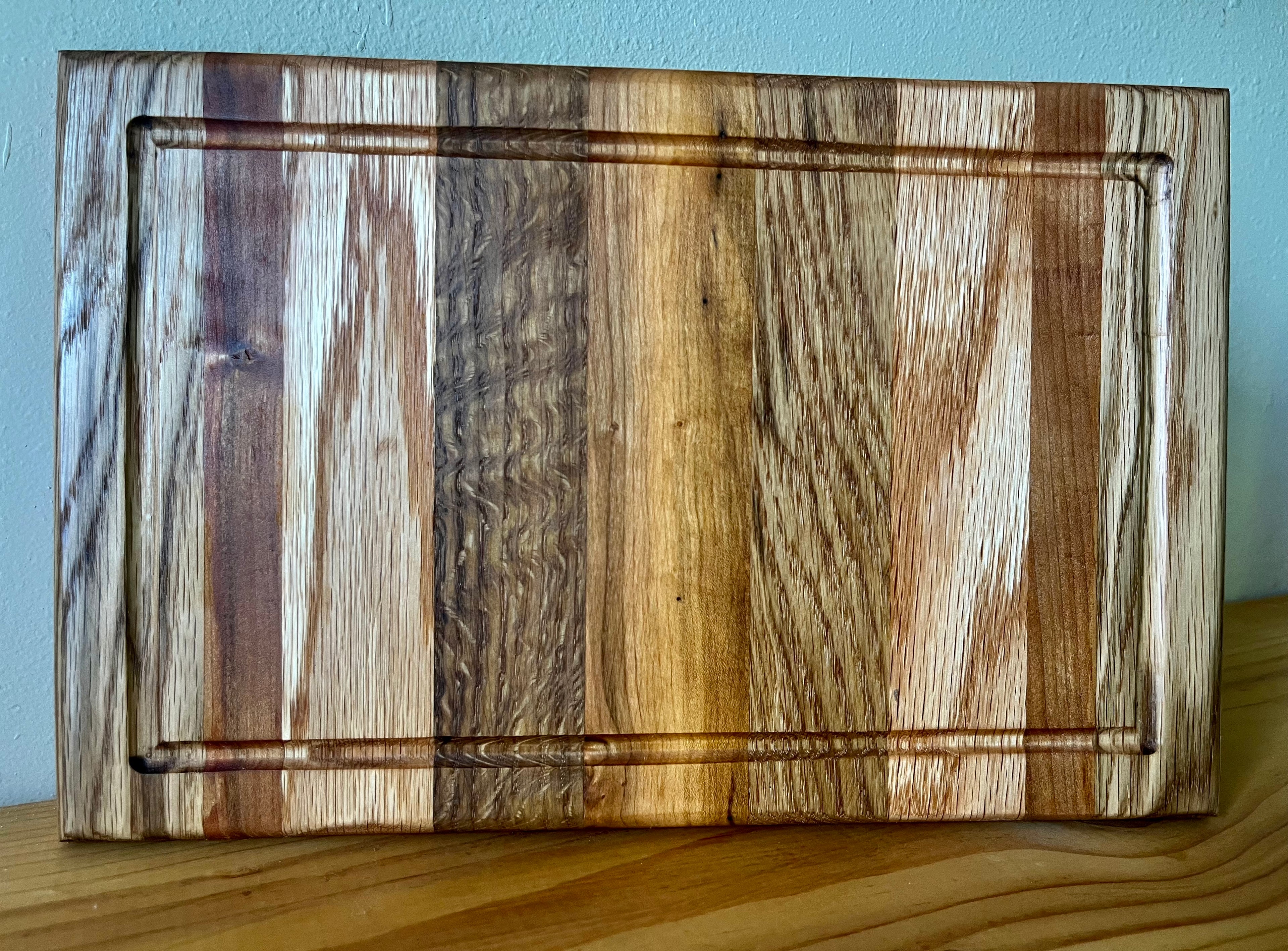 Handmade Face Grain Cutting Board – Hardwood Kitchen Board with Juice Groove