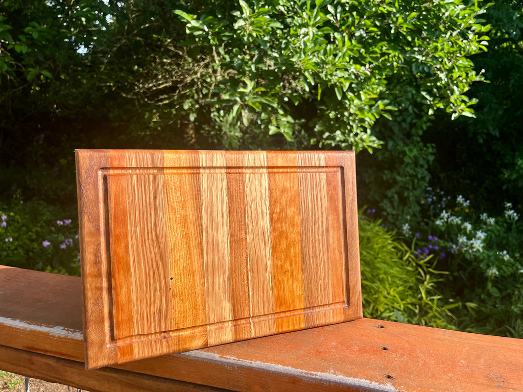 Rustic Handmade Face Grain Cutting Board – Solid Hardwood Kitchen Board