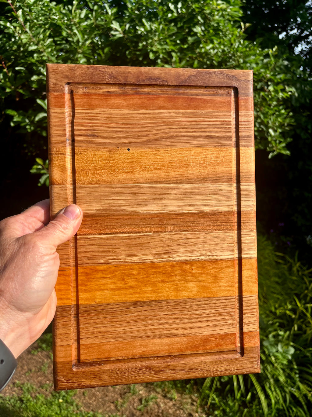 Rustic Handmade Face Grain Cutting Board – Solid Hardwood Kitchen Board