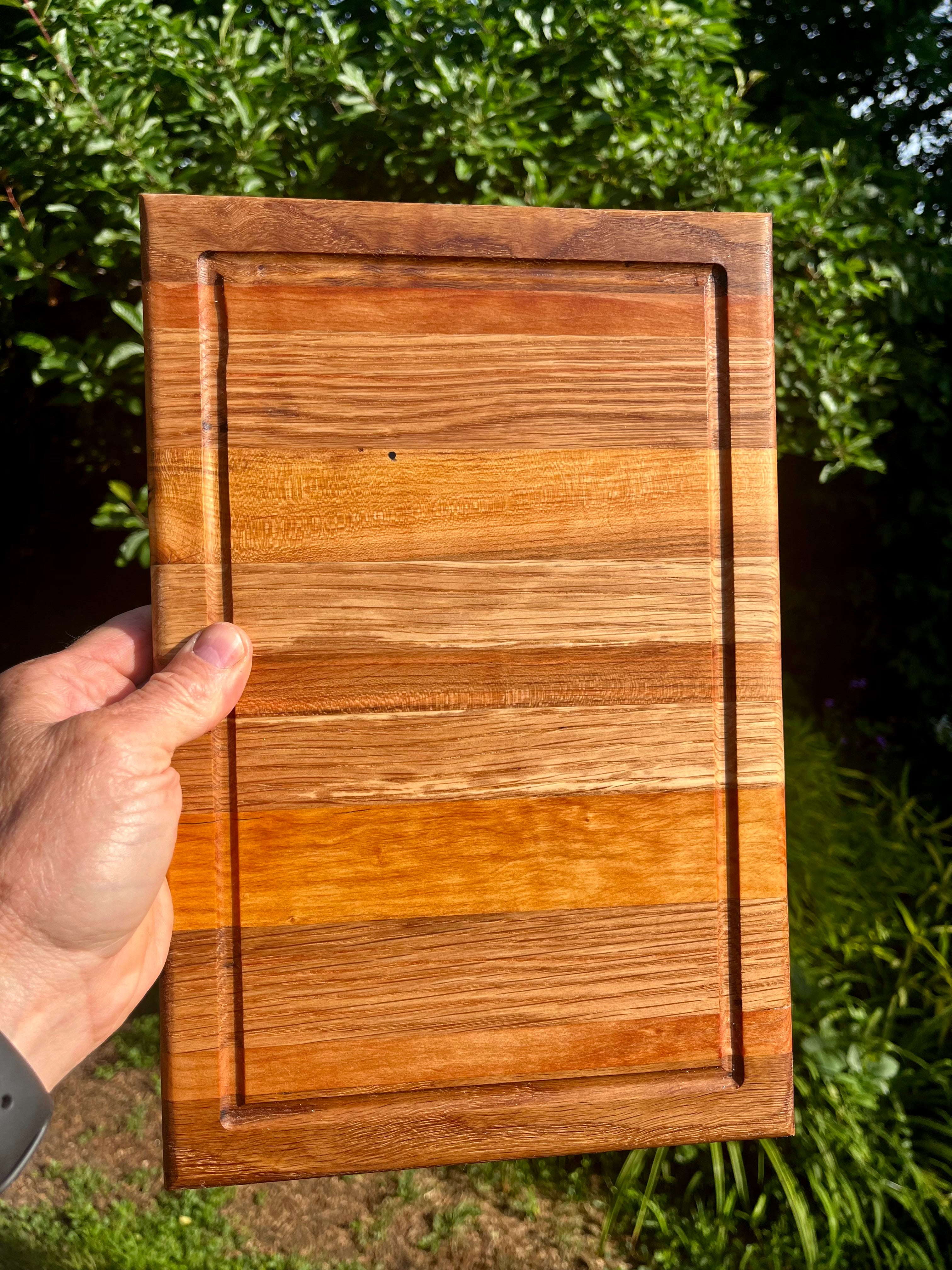 Rustic Handmade Face Grain Cutting Board – Solid Hardwood Kitchen Board