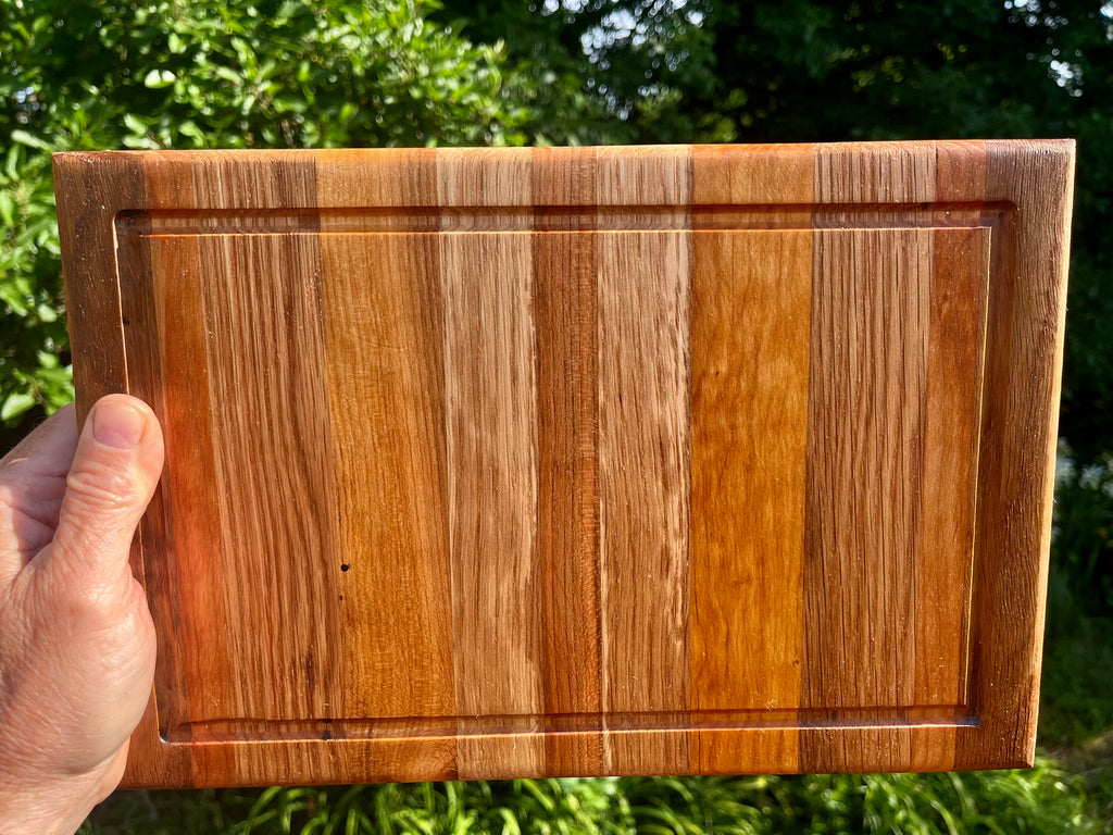 Rustic Handmade Face Grain Cutting Board – Solid Hardwood Kitchen Board