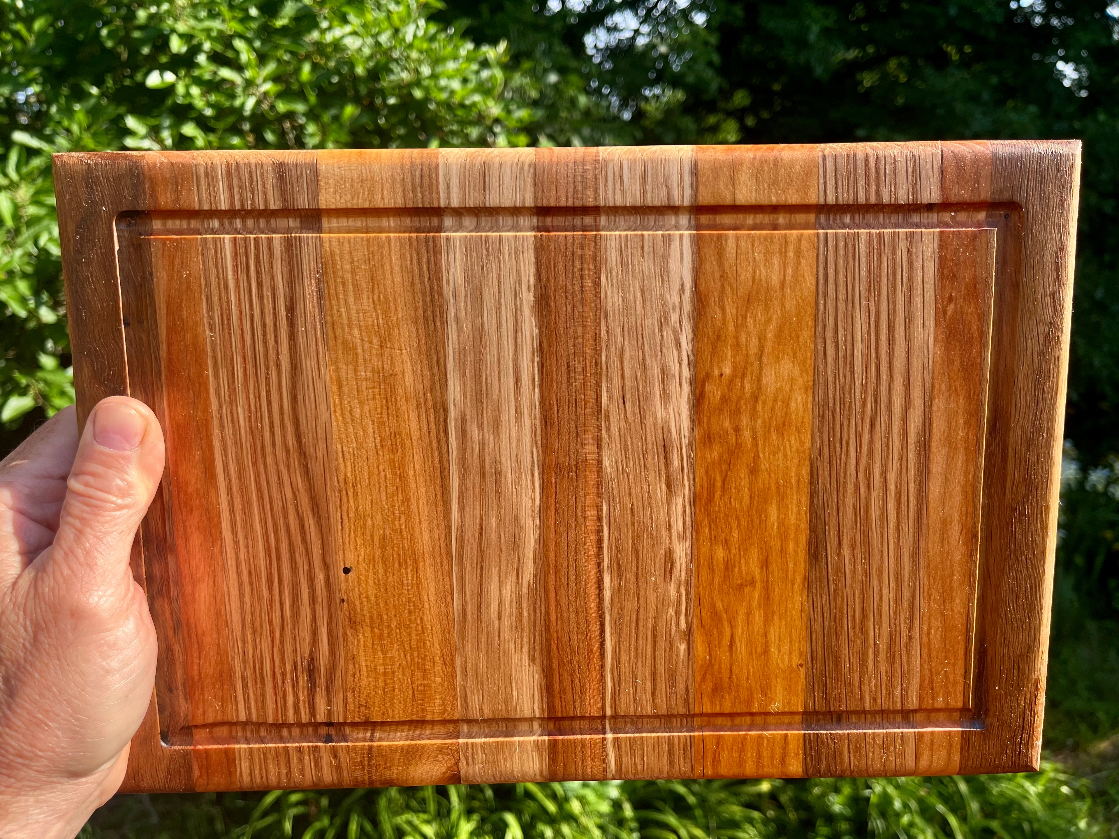 Rustic Handmade Face Grain Cutting Board – Solid Hardwood Kitchen Board