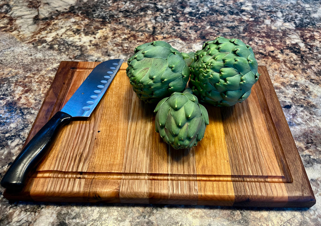 Rustic Handmade Face Grain Cutting Board – Solid Hardwood Kitchen Board