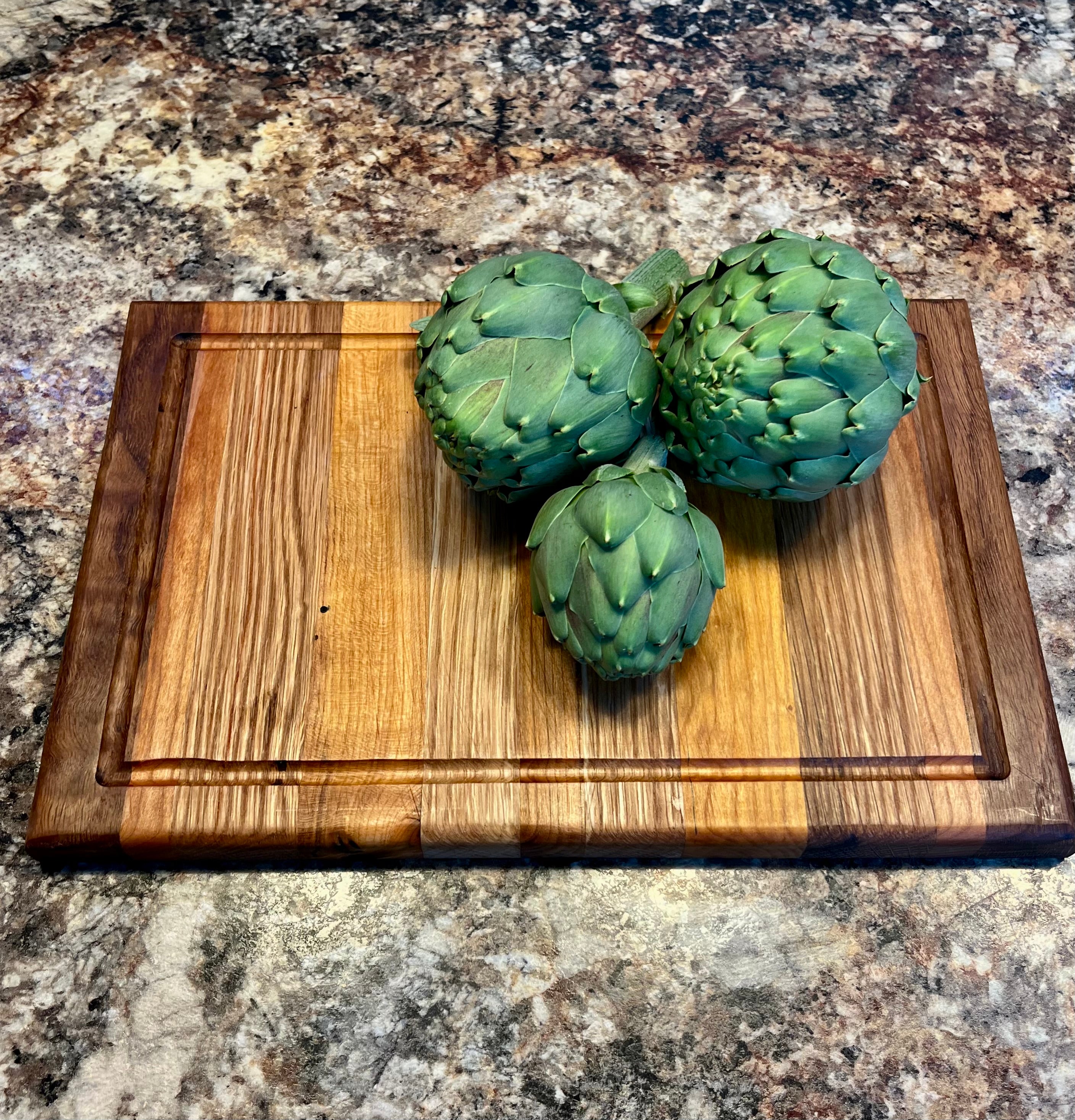 Rustic Handmade Face Grain Cutting Board – Solid Hardwood Kitchen Board
