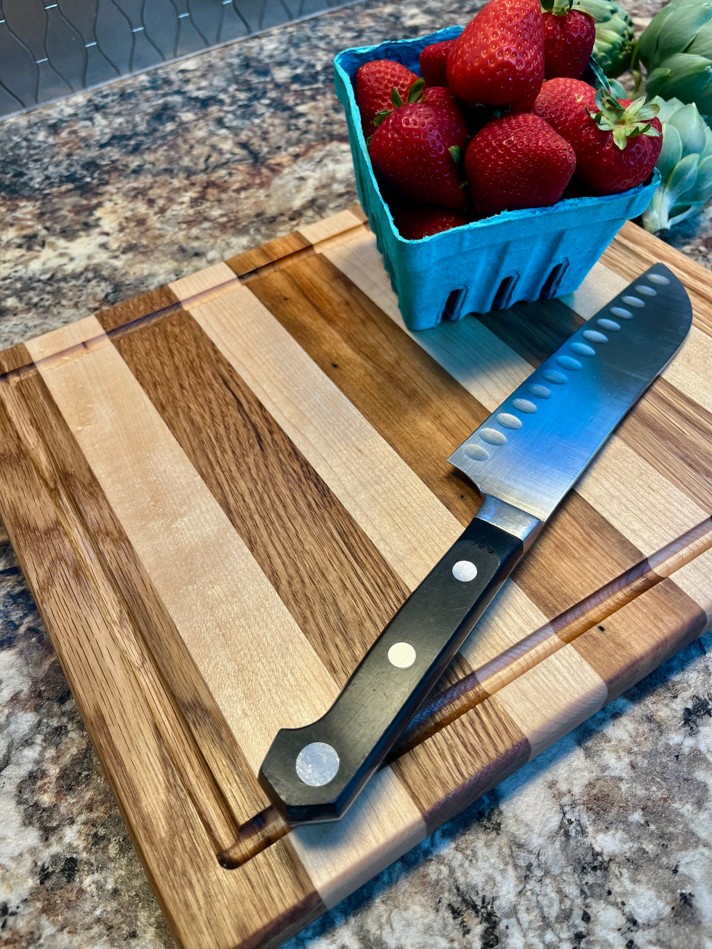 Premium Face Grain Hardwood Cutting Board – Handmade Kitchen & Charcuterie Board