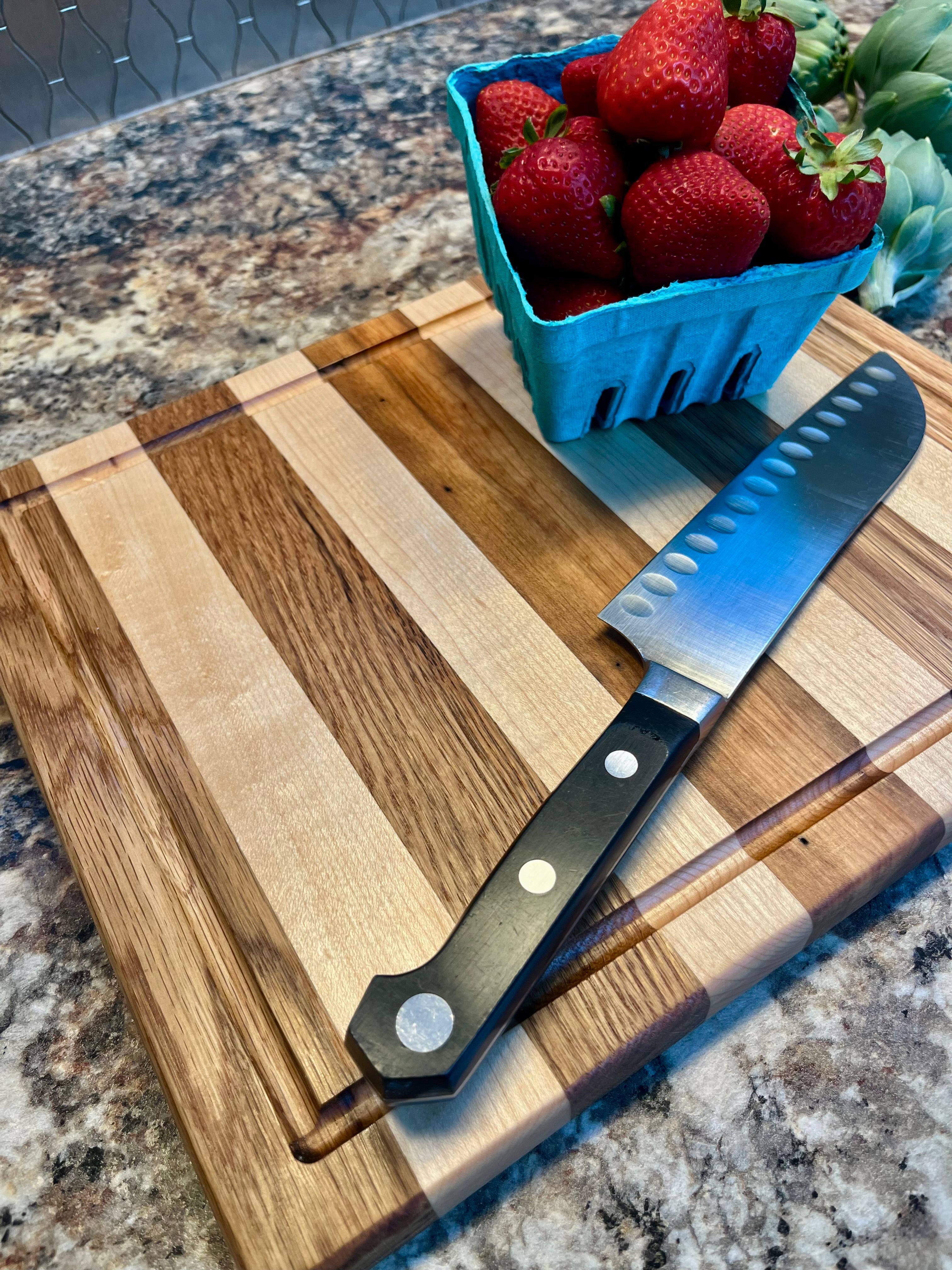 Premium Face Grain Hardwood Cutting Board – Handmade Kitchen & Charcuterie Board