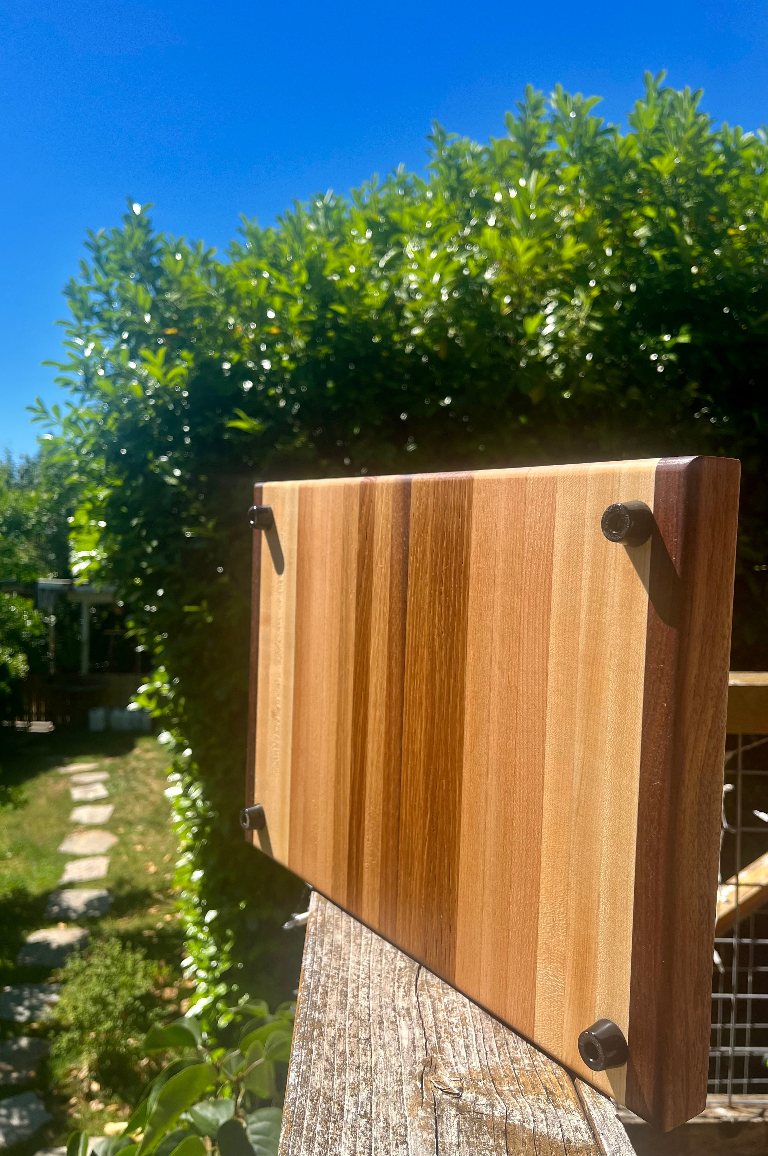 Hardwood Edge Grain Cutting Board – 16" × 11.5" Handmade Kitchen Prep Board