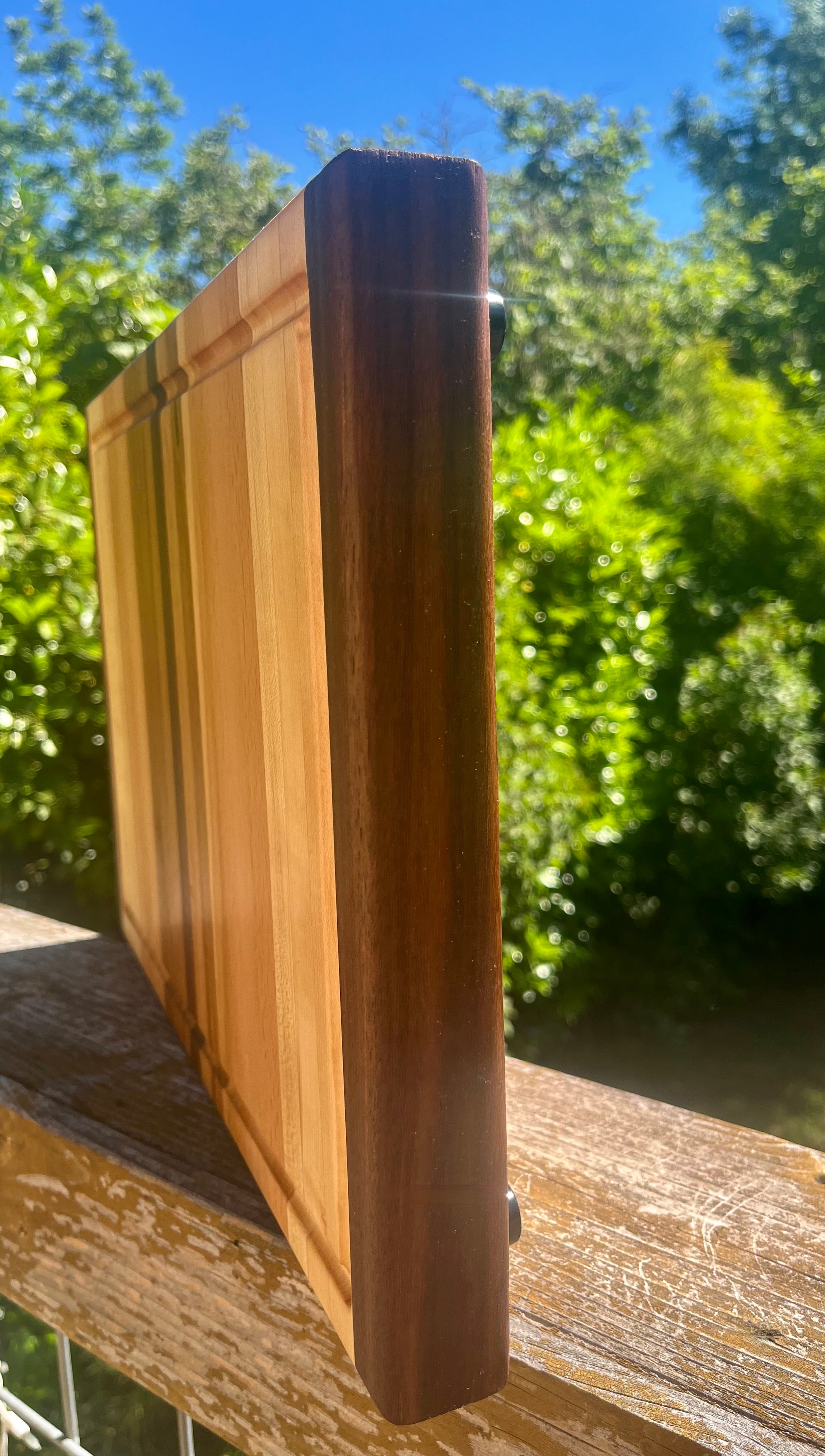 Hardwood Edge Grain Cutting Board – 16" × 11.5" Handmade Kitchen Prep Board