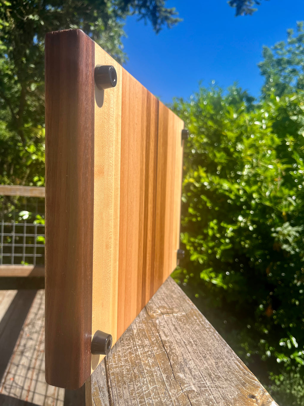 Hardwood Edge Grain Cutting Board – 16" × 11.5" Handmade Kitchen Prep Board