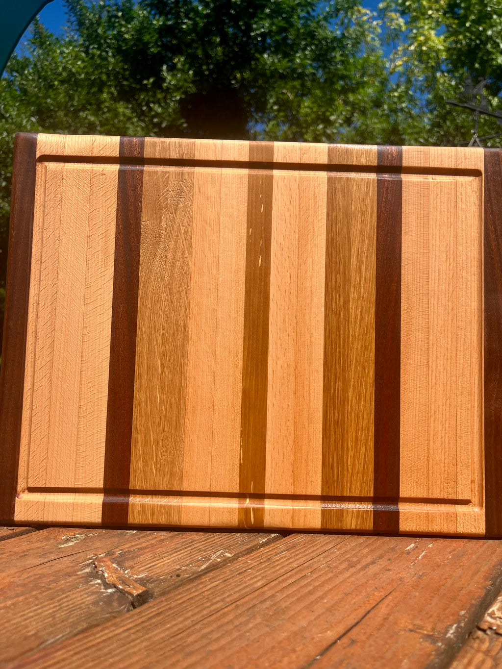 Apple Wood Edge Grain Cutting Board – Handmade Kitchen Prep Board