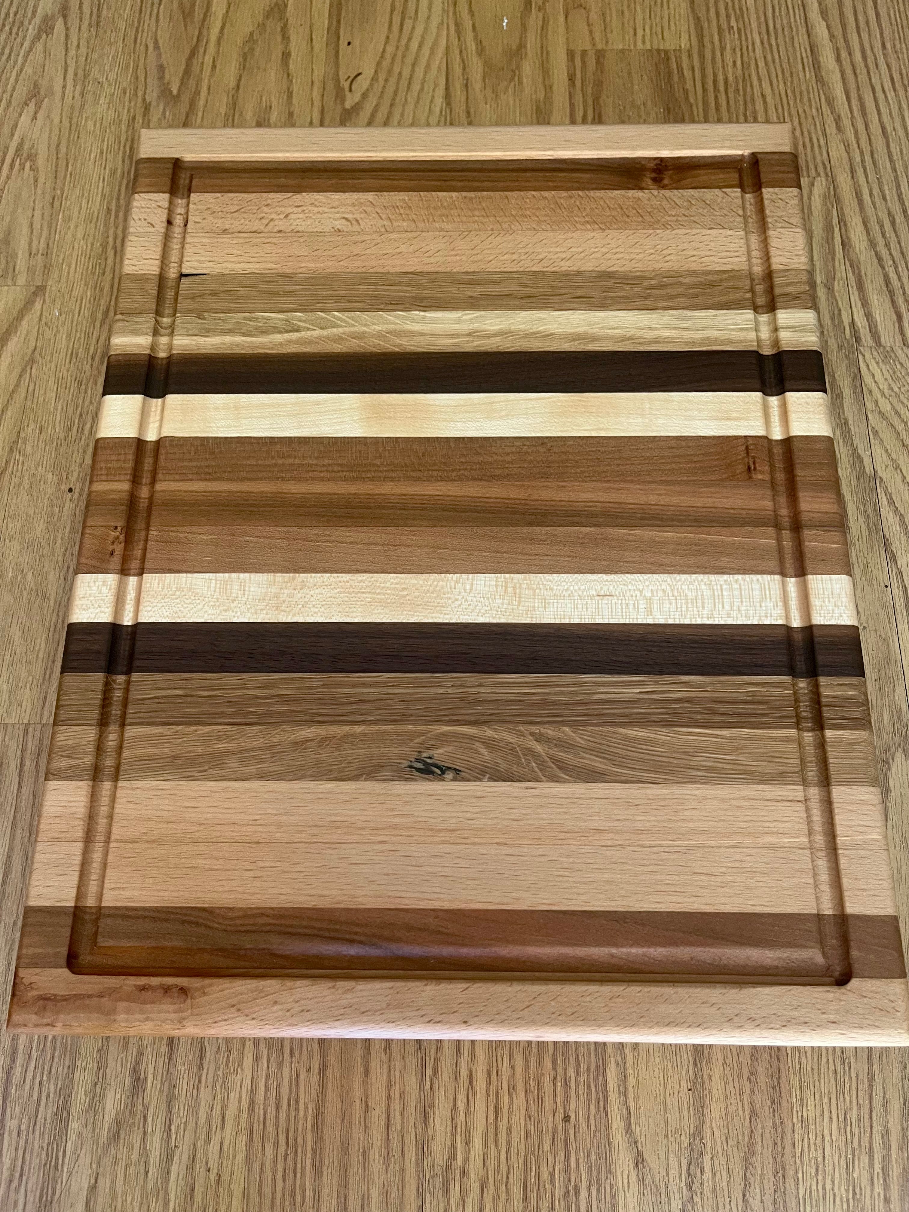 Cherry & Locally Grown Walnut Edge Grain Cutting Board – Handmade Kitchen Prep Board