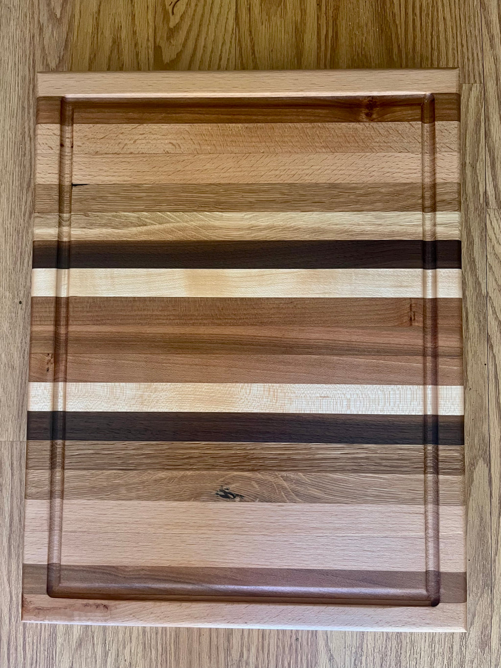 Cherry & Locally Grown Walnut Edge Grain Cutting Board – Handmade Kitchen Prep Board