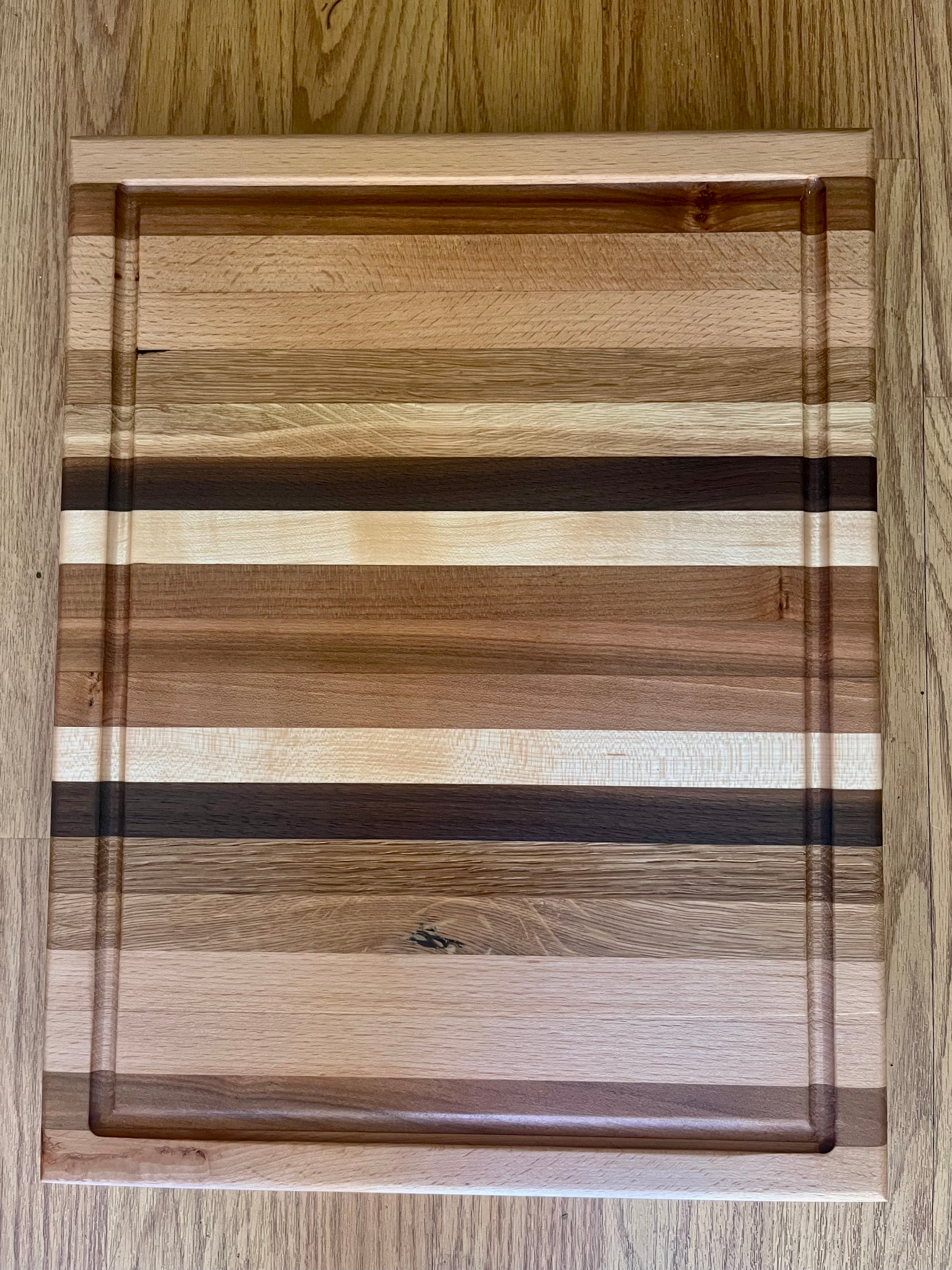 Cherry & Locally Grown Walnut Edge Grain Cutting Board – Handmade Kitchen Prep Board