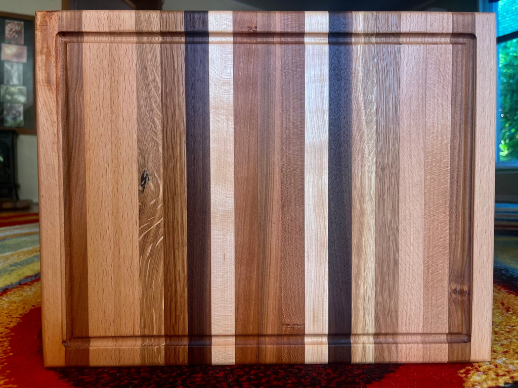 Cherry & Locally Grown Walnut Edge Grain Cutting Board – Handmade Kitchen Prep Board