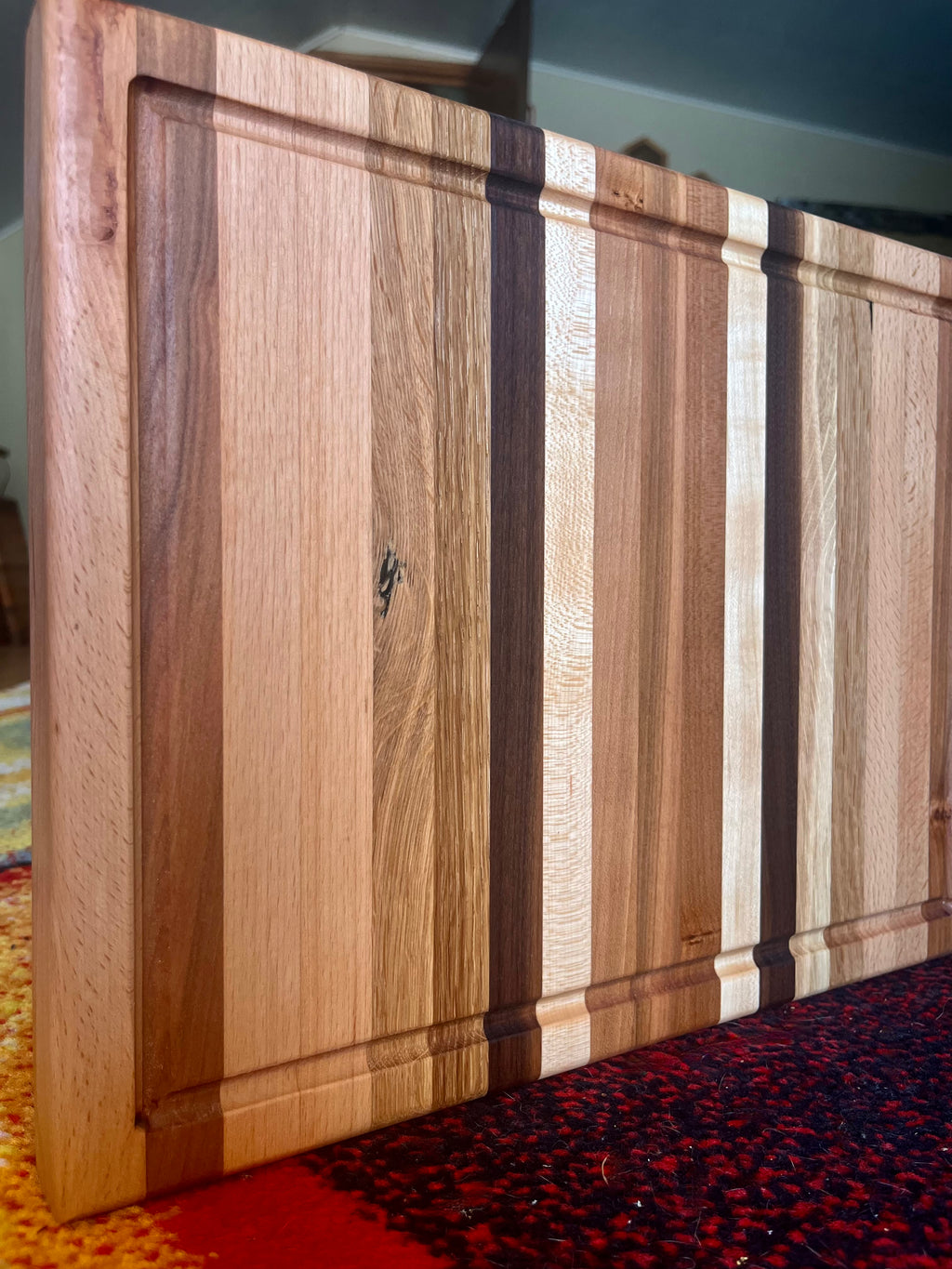 Cherry & Locally Grown Walnut Edge Grain Cutting Board – Handmade Kitchen Prep Board