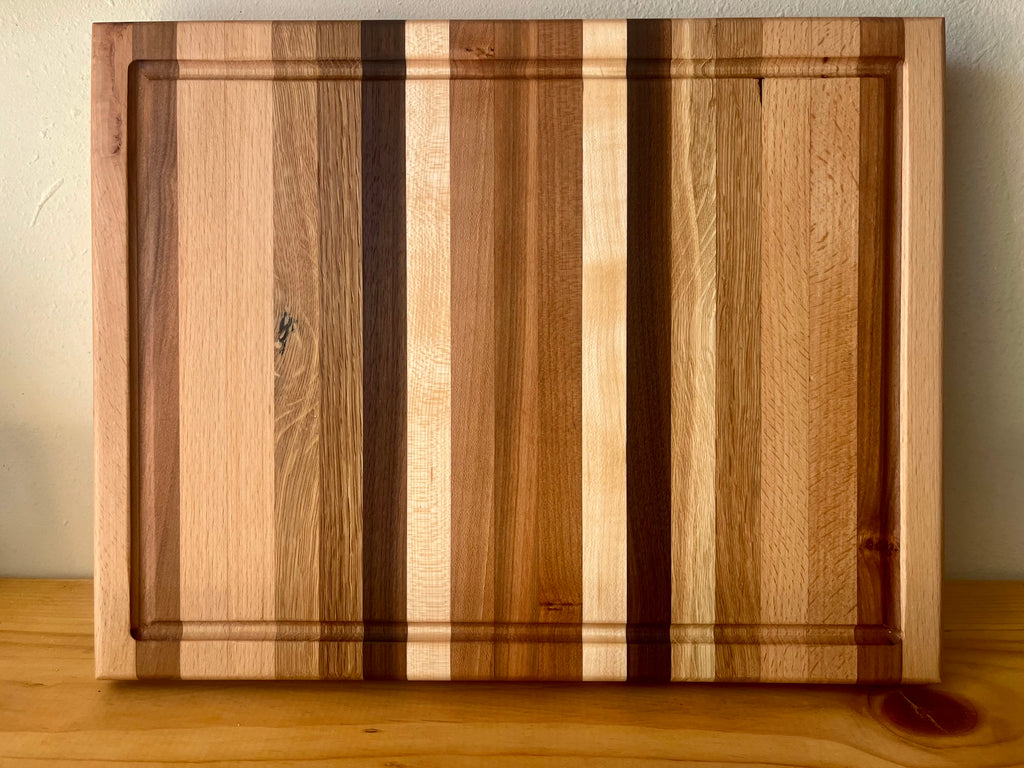 Cherry & Locally Grown Walnut Edge Grain Cutting Board – Handmade Kitchen Prep Board