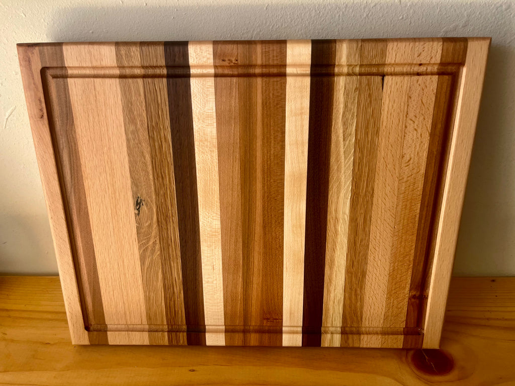 Cherry & Locally Grown Walnut Edge Grain Cutting Board – Handmade Kitchen Prep Board