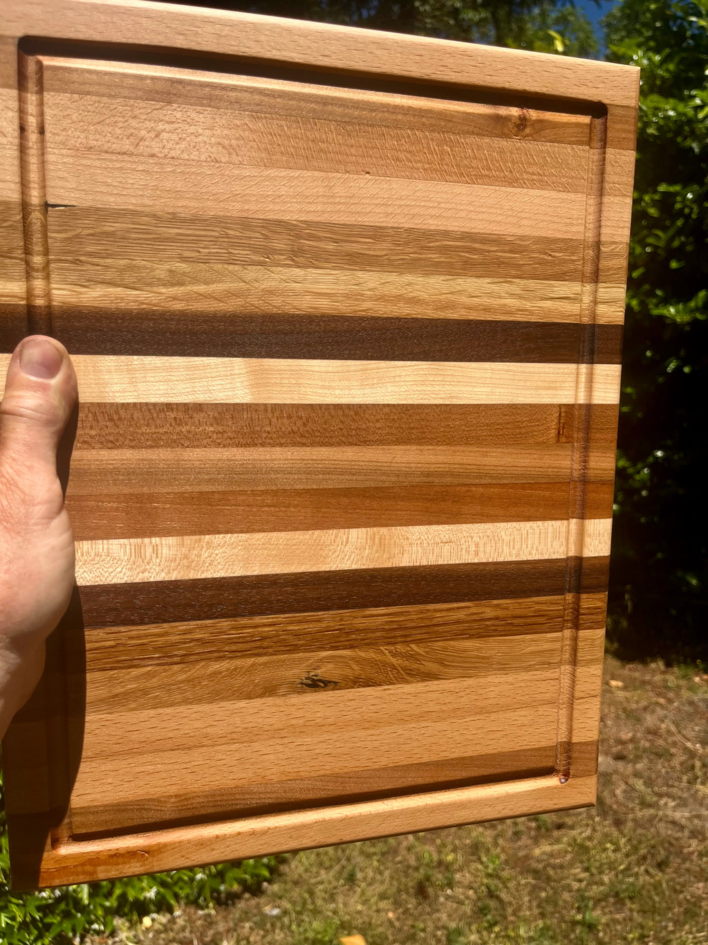 Cherry & Locally Grown Walnut Edge Grain Cutting Board – Handmade Kitchen Prep Board