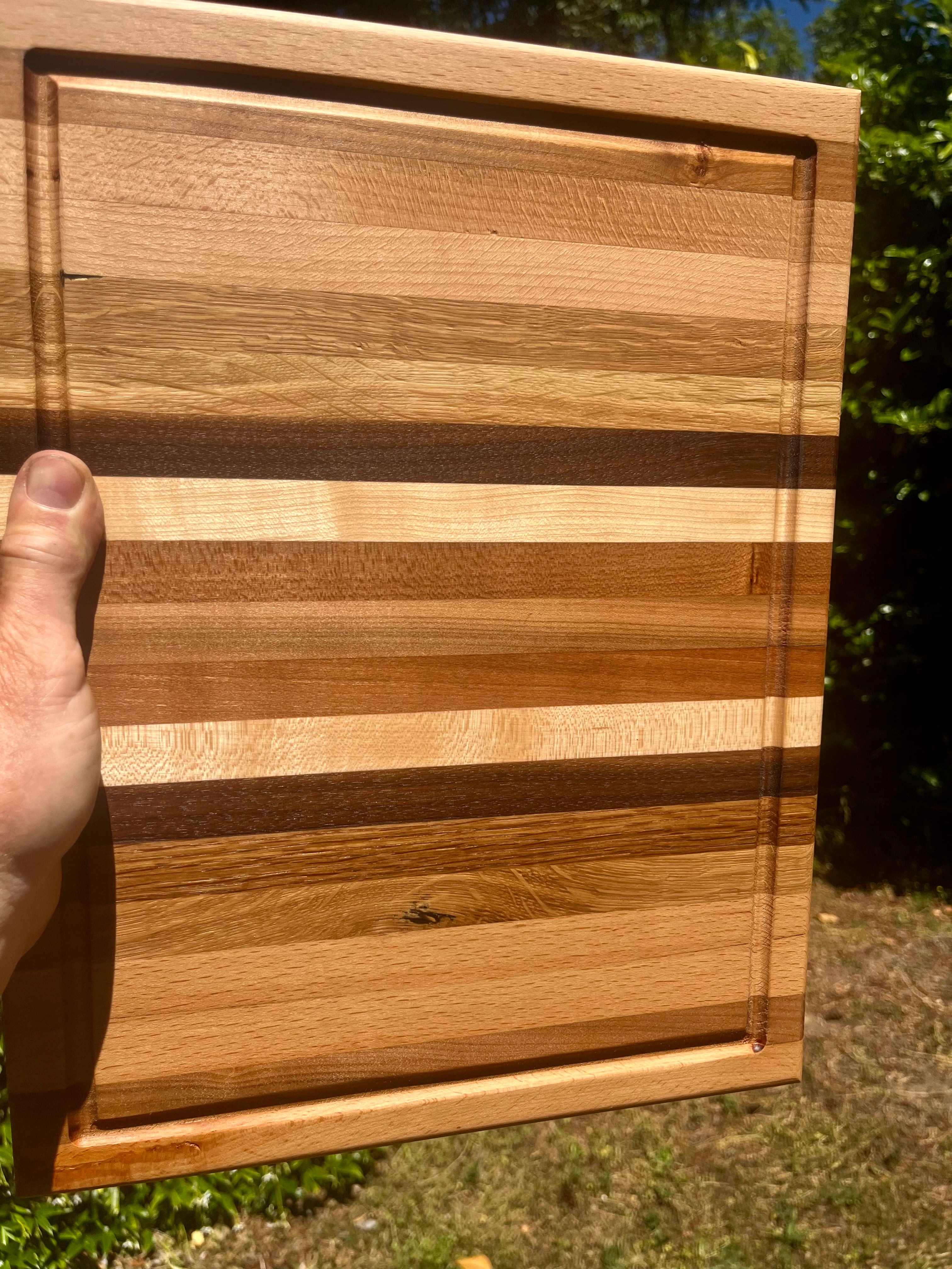 Cherry & Locally Grown Walnut Edge Grain Cutting Board – Handmade Kitchen Prep Board