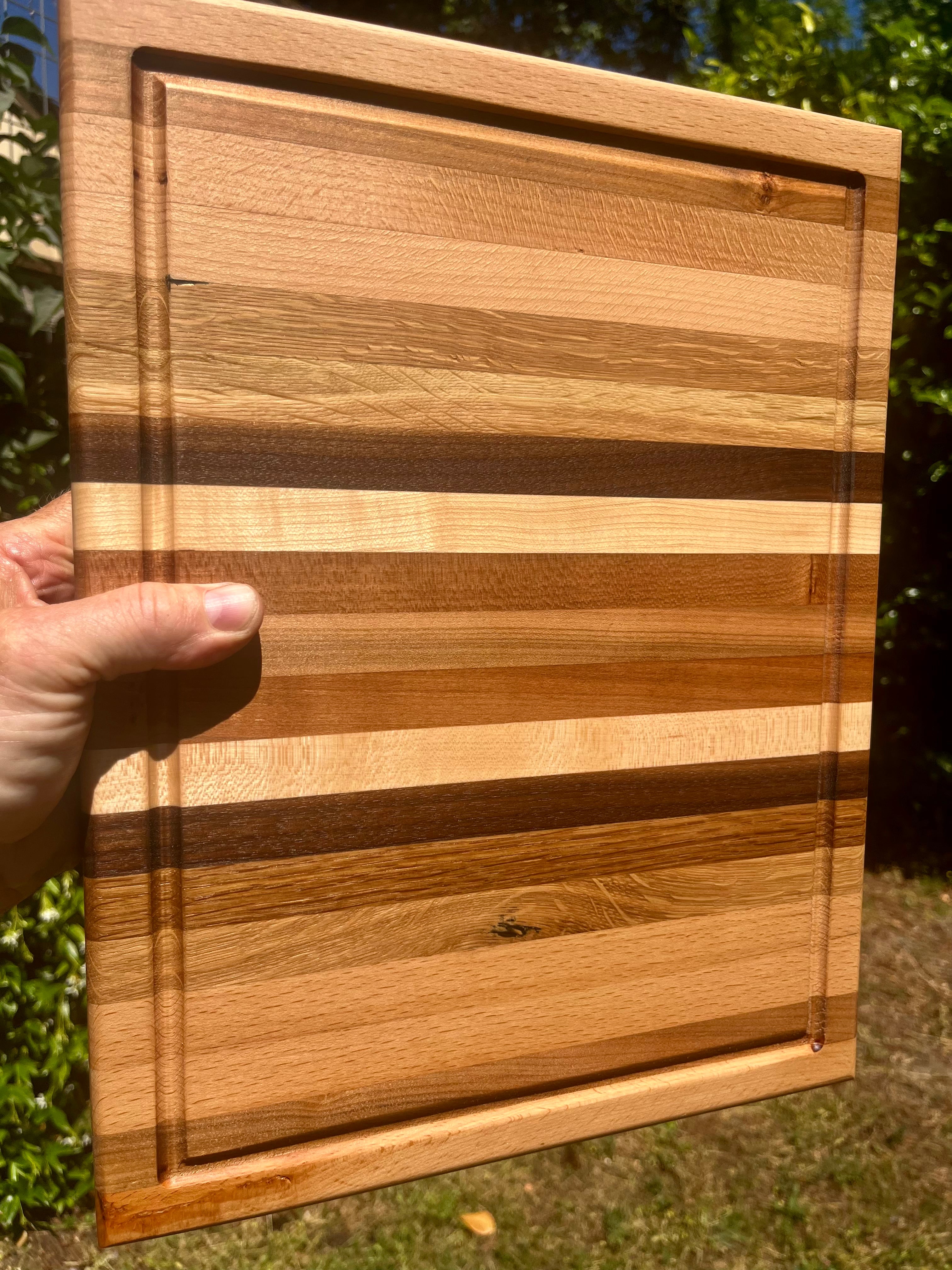 Cherry & Locally Grown Walnut Edge Grain Cutting Board – Handmade Kitchen Prep Board