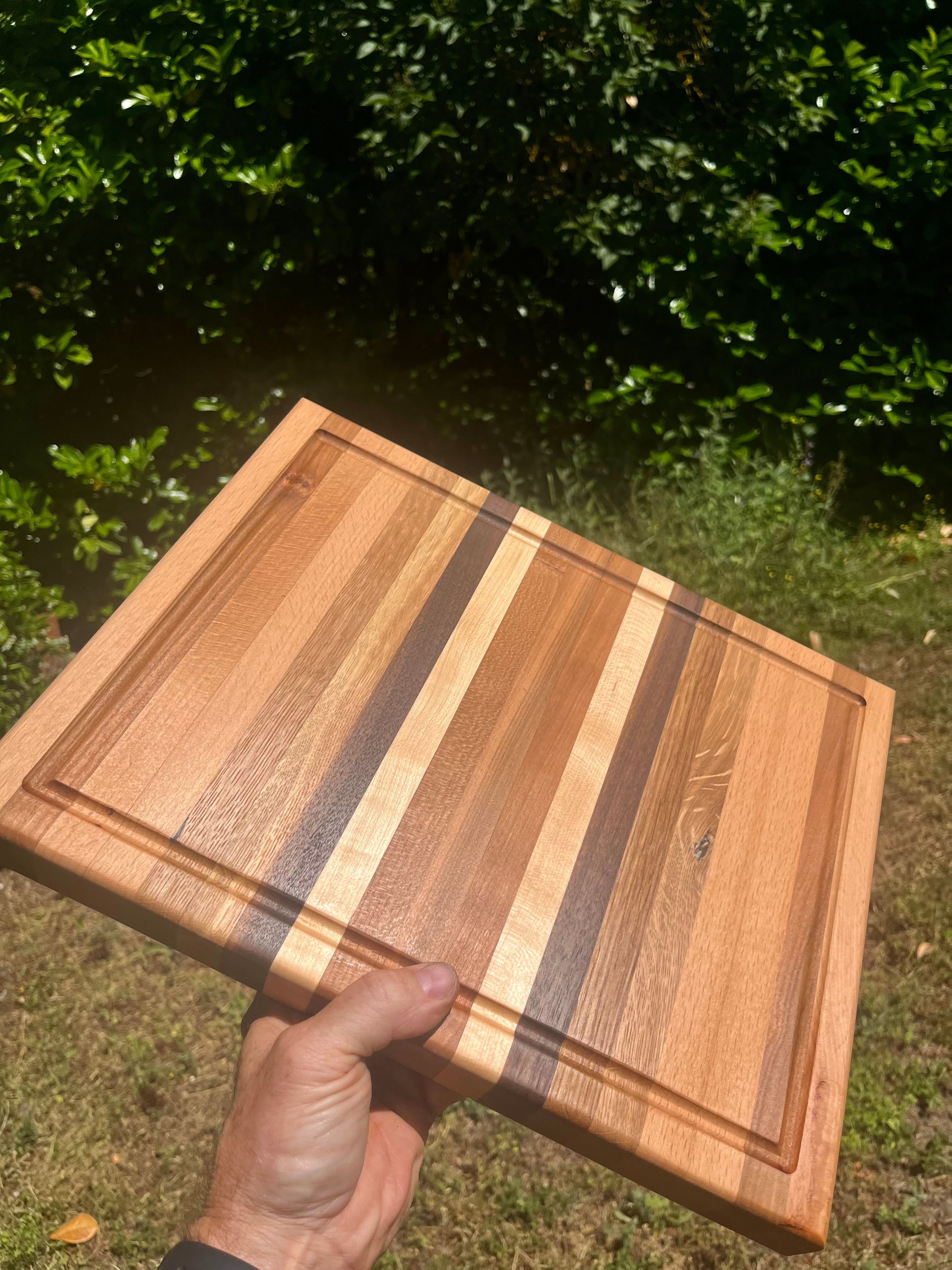 Cherry & Locally Grown Walnut Edge Grain Cutting Board – Handmade Kitchen Prep Board