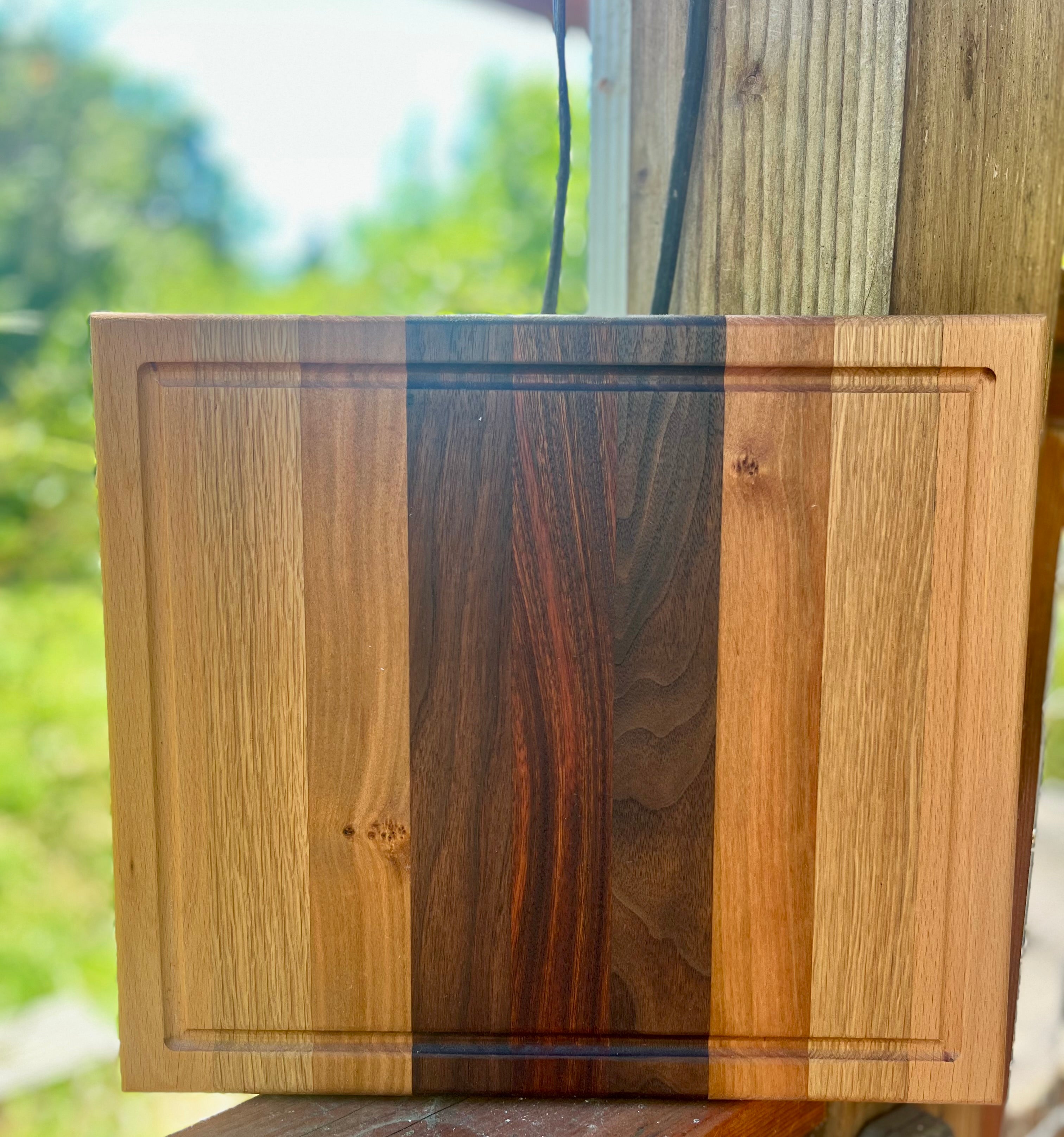 Handmade Face Grain Cutting Board – Walnut, Oak & Cherry | Locally Grown Gifts