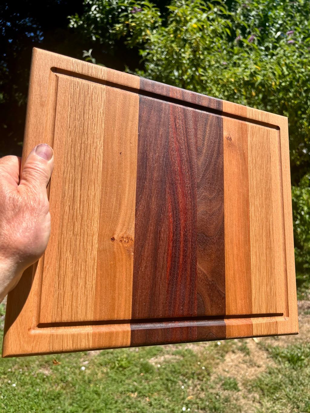 Handmade Face Grain Cutting Board – Walnut, Oak & Cherry | Locally Grown Gifts