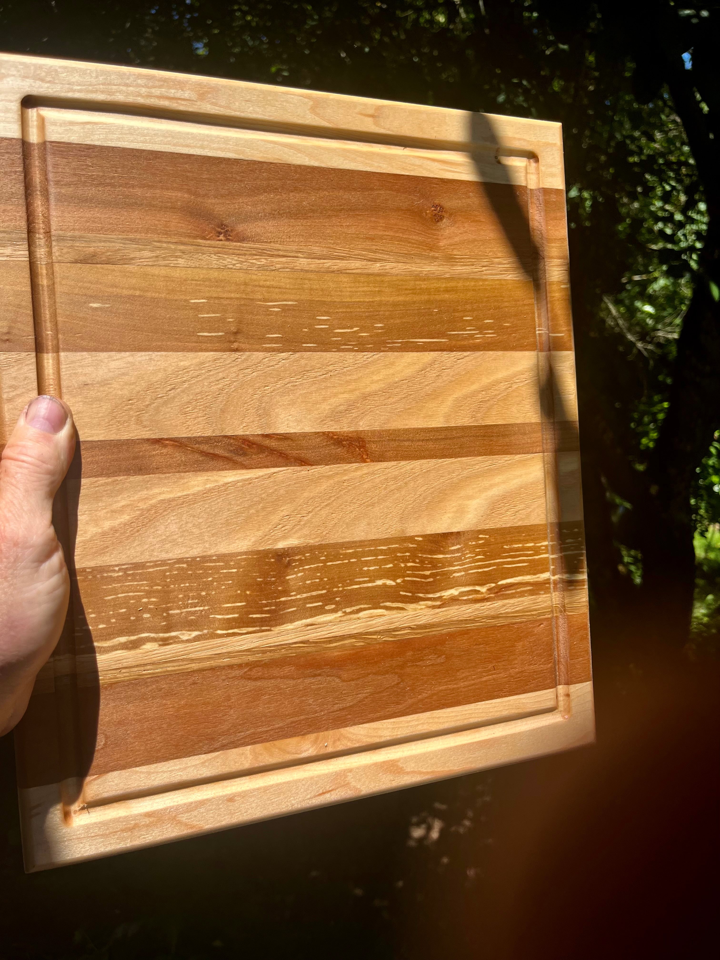 Handmade Face Grain Cutting Board – Cherry, Apple, Oak & Maple | Locally Grown Gifts