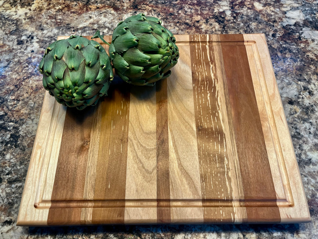 Handmade Face Grain Cutting Board – Cherry, Apple, Oak & Maple | Locally Grown Gifts