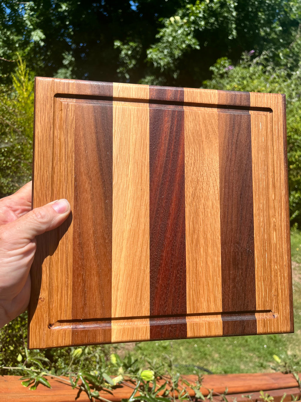 Handmade Face Grain Cutting Board – Walnut & Oak | Locally Grown Gifts