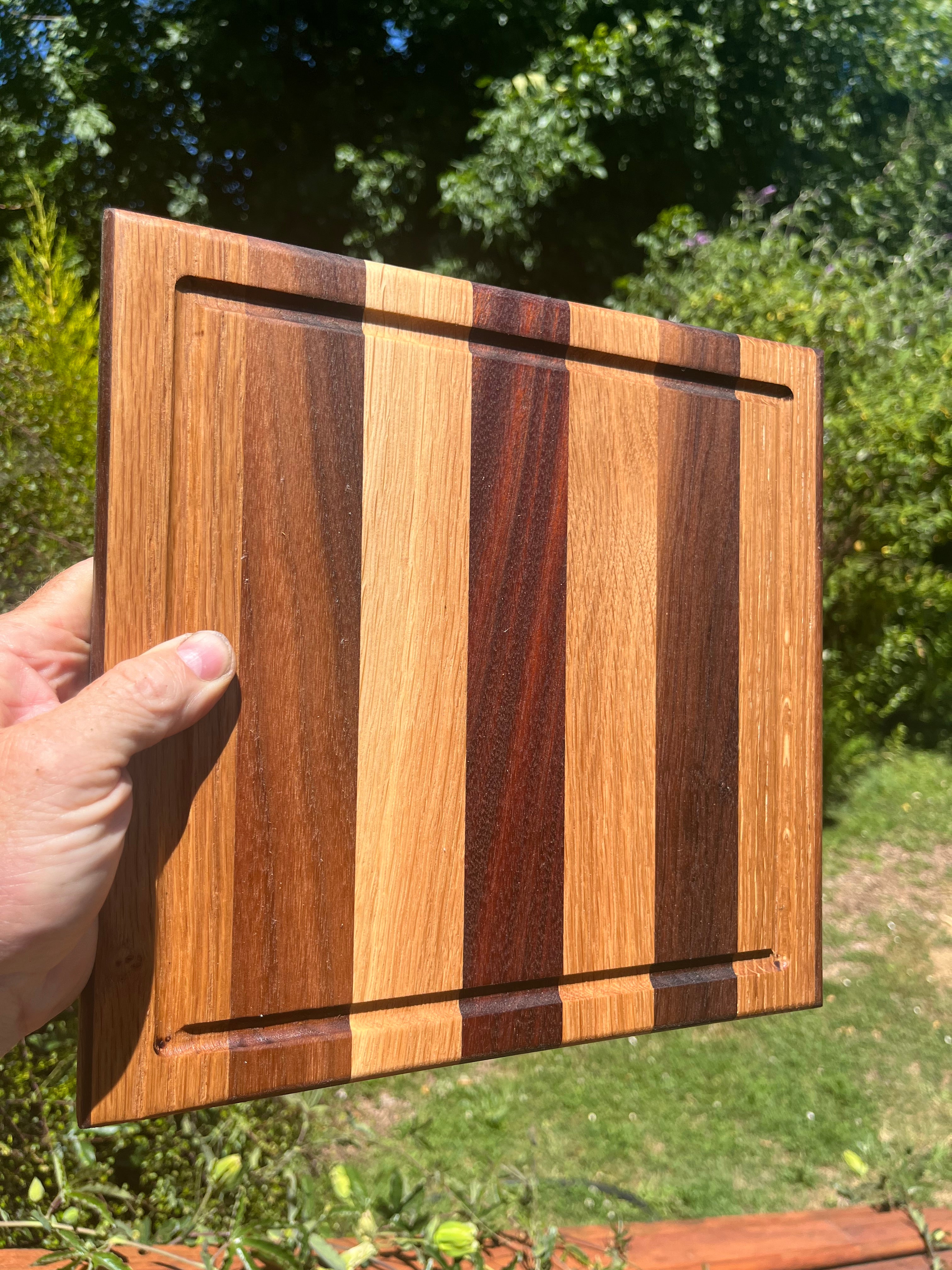 Handmade Face Grain Cutting Board – Walnut & Oak | Locally Grown Gifts
