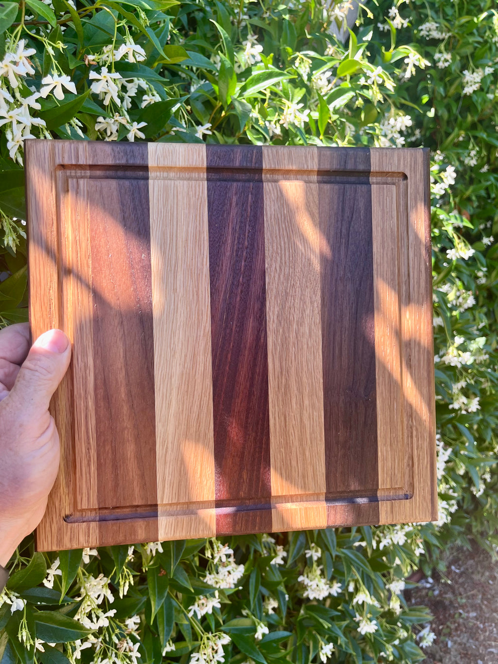 Handmade Face Grain Cutting Board – Walnut & Oak | Locally Grown Gifts