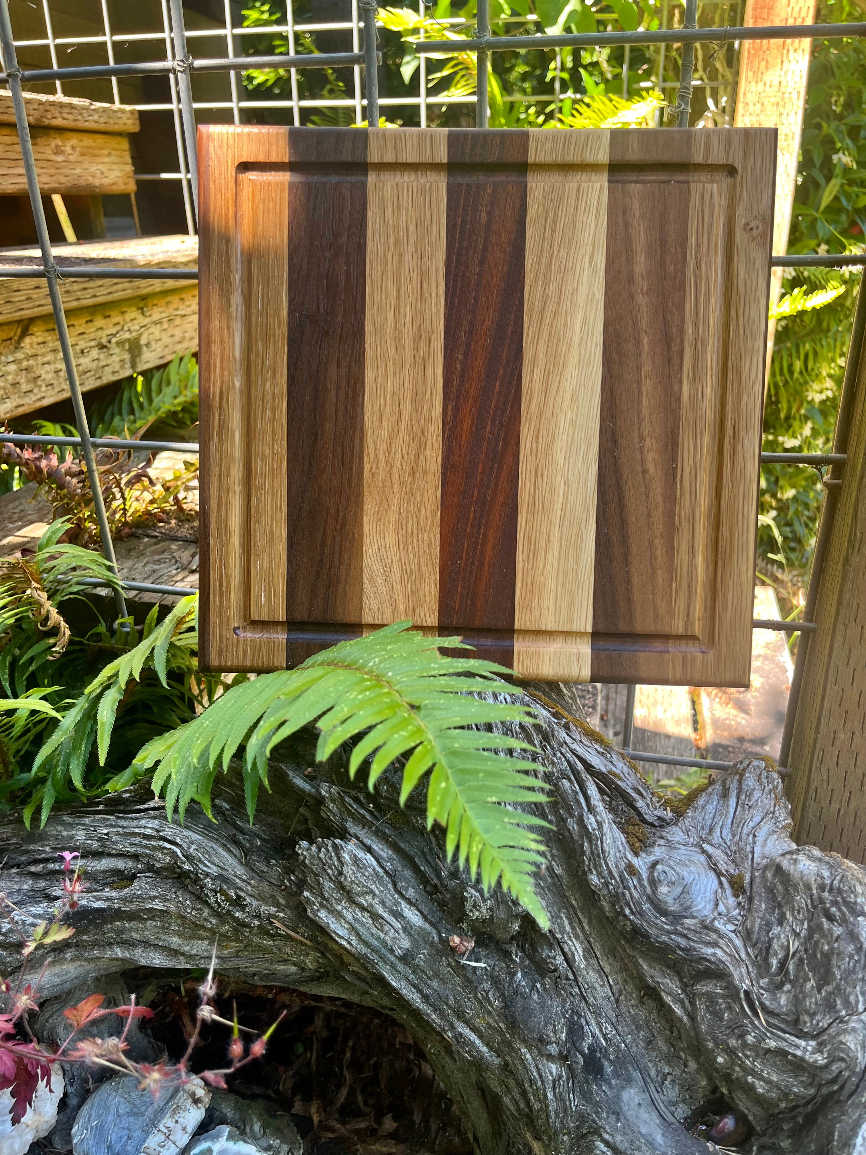 Handmade Face Grain Cutting Board – Walnut & Oak | Locally Grown Gifts
