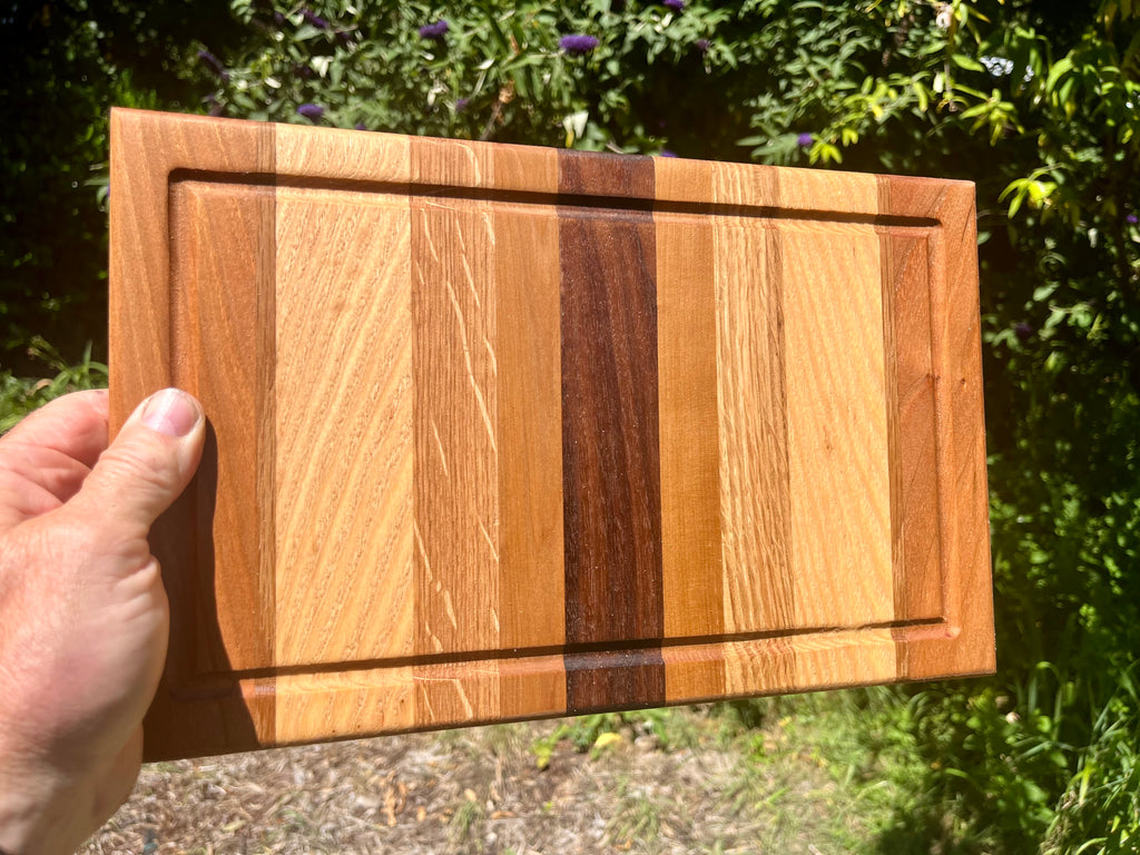 Handmade Face Grain Cutting Board – Walnut, Oak & Cherry | Locally Grown Gifts