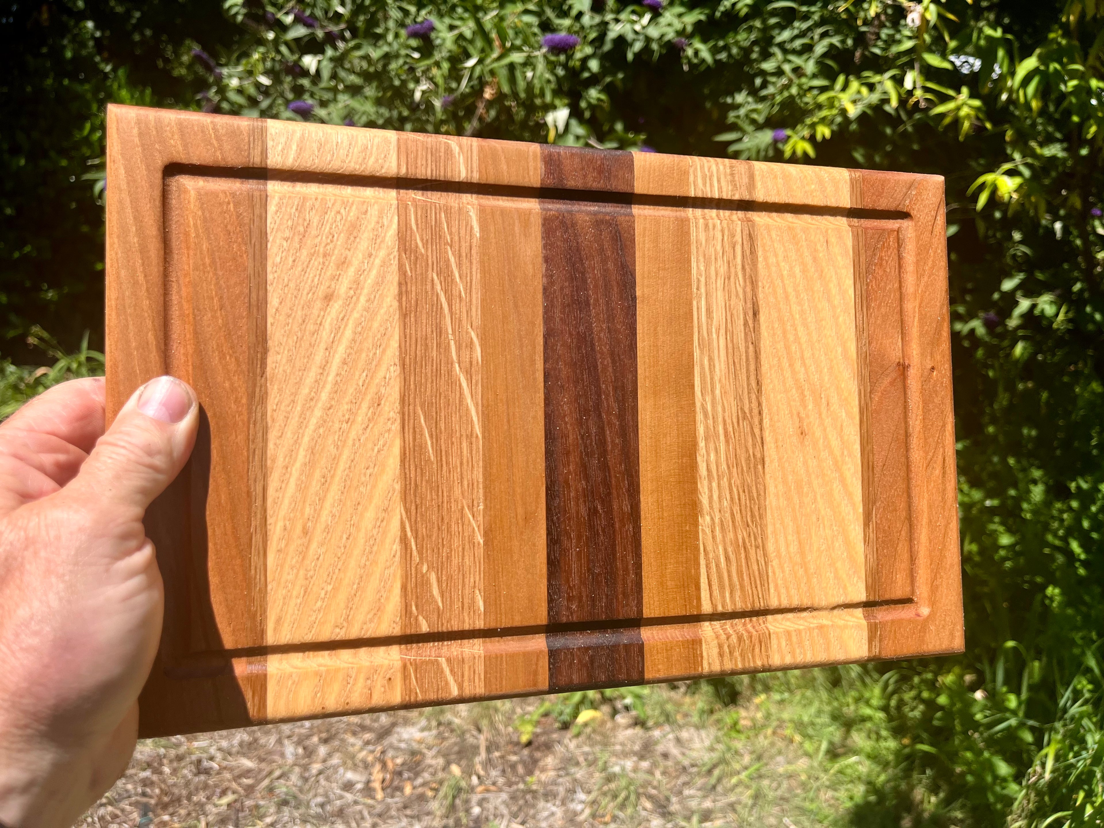 Handmade Face Grain Cutting Board – Walnut, Oak & Cherry | Locally Grown Gifts