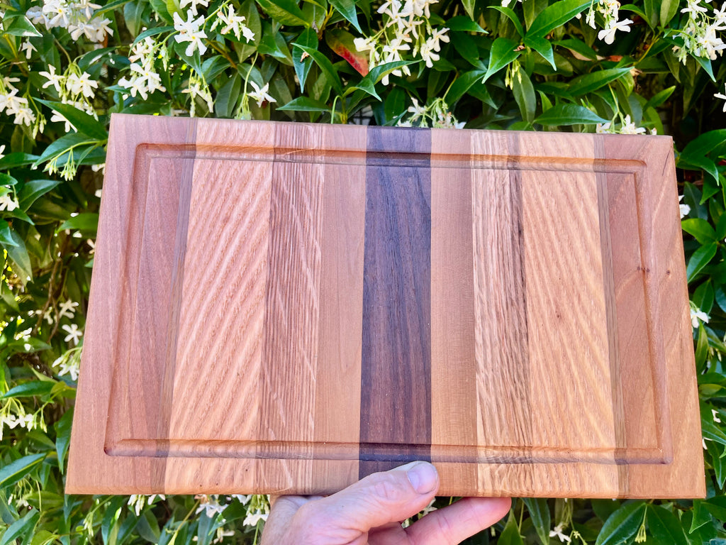 Handmade Face Grain Cutting Board – Walnut, Oak & Cherry | Locally Grown Gifts