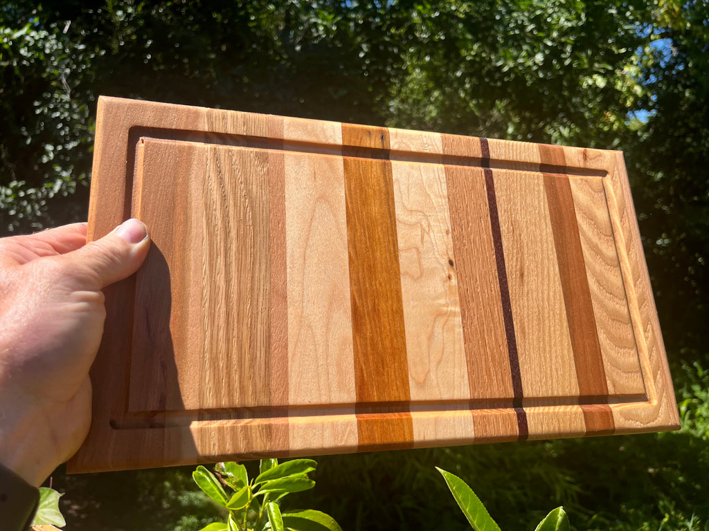 Handmade Face Grain Cutting Board – Cherry, Oak, Maple, Walnut & Sapele | Locally Grown Gifts