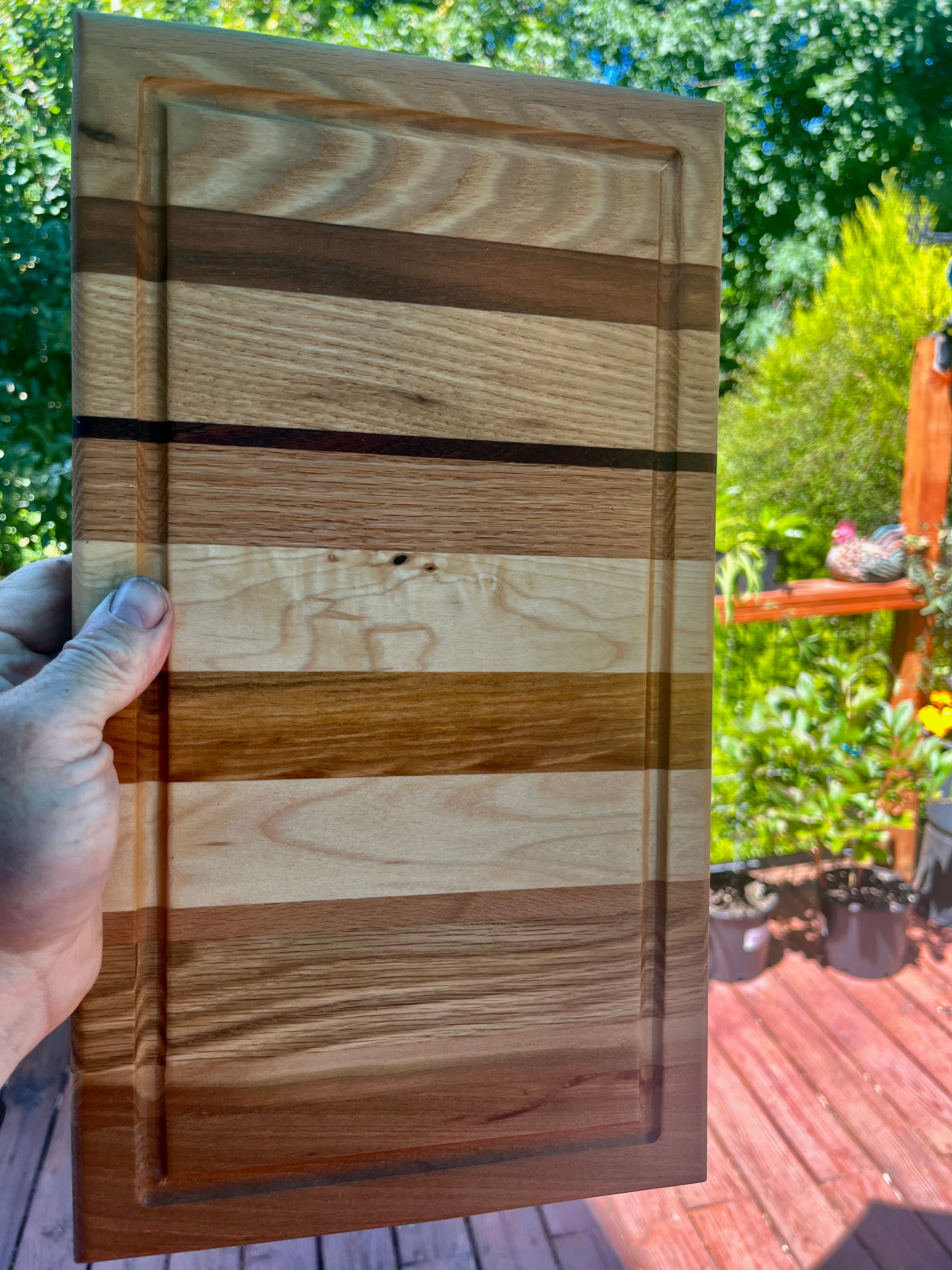 Handmade Face Grain Cutting Board – Cherry, Oak, Maple, Walnut & Sapele | Locally Grown Gifts