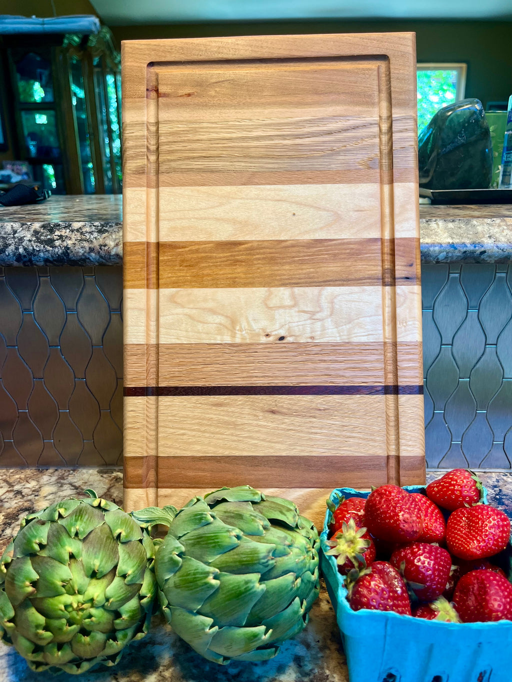 Handmade Face Grain Cutting Board – Cherry, Oak, Maple, Walnut & Sapele | Locally Grown Gifts